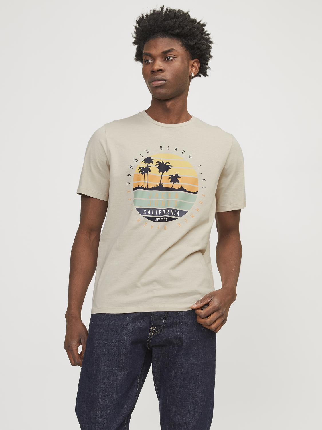 Summer vibe Crew Neck T-Shirt - Moonbeam