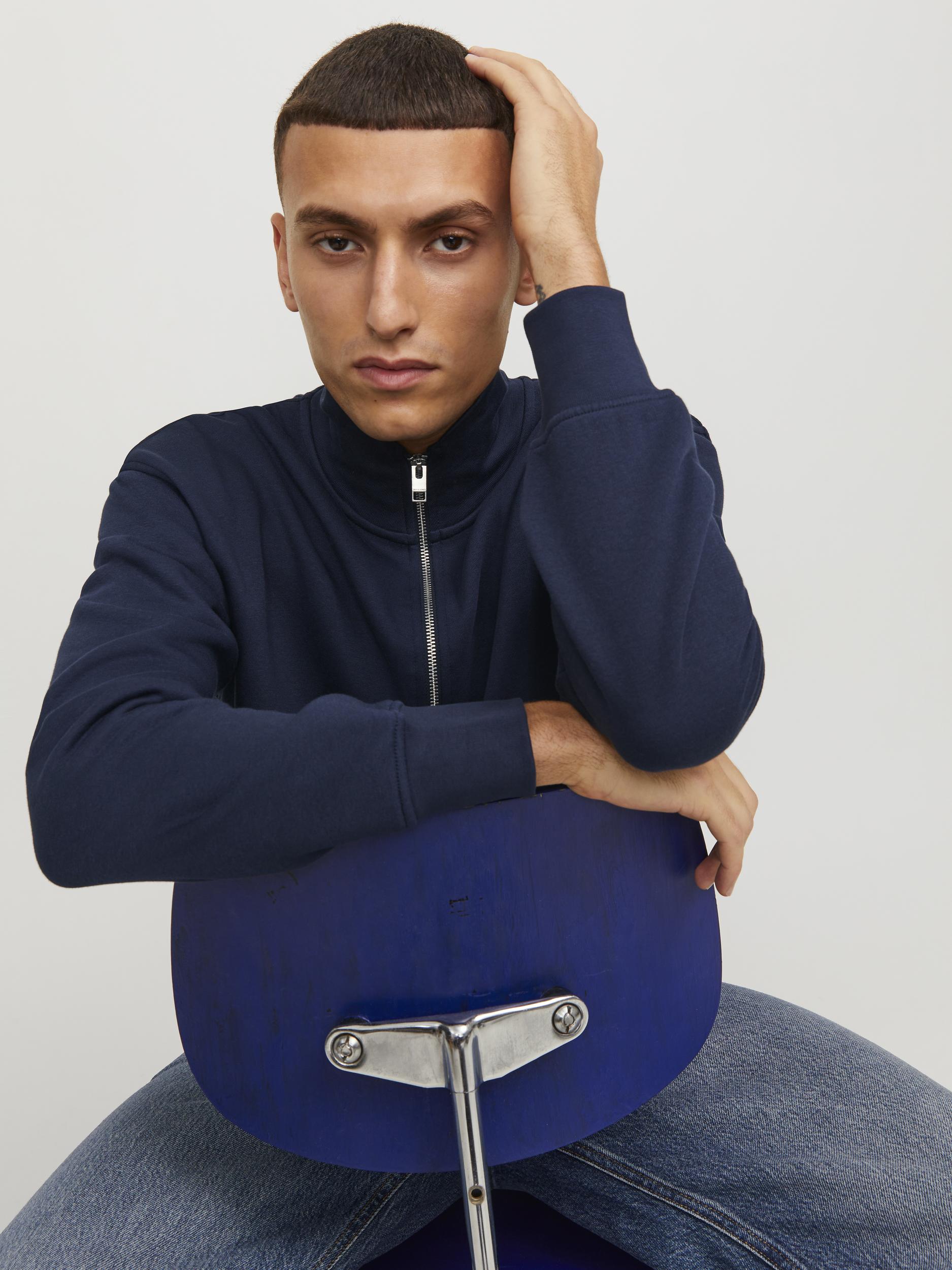 Vesterbro Sweat Quarter Zip Hn - Navy