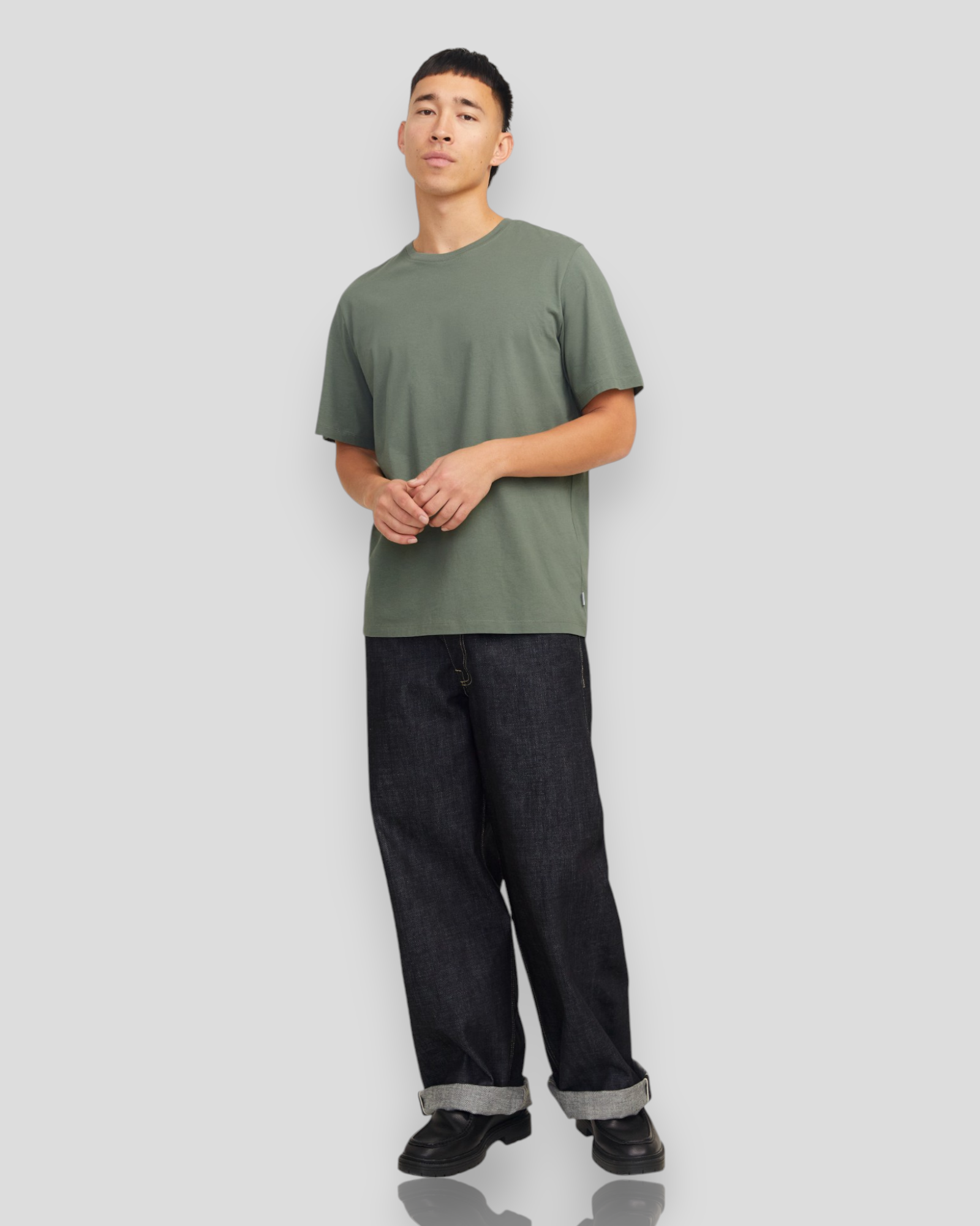 Organic Basic Tee SS O-Neck - Agave Green