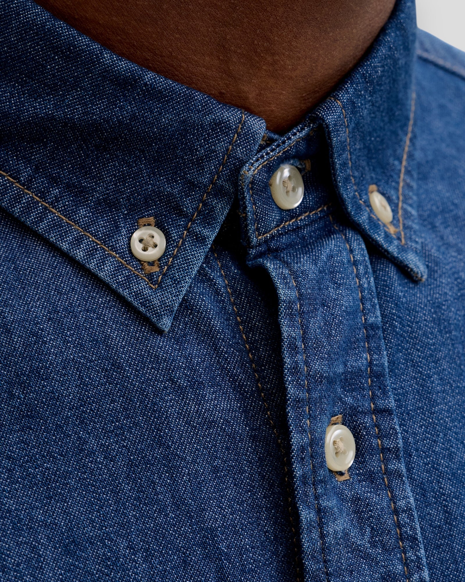 Brook Oxford Shirt 990 - Blue Denim/Mid Blue