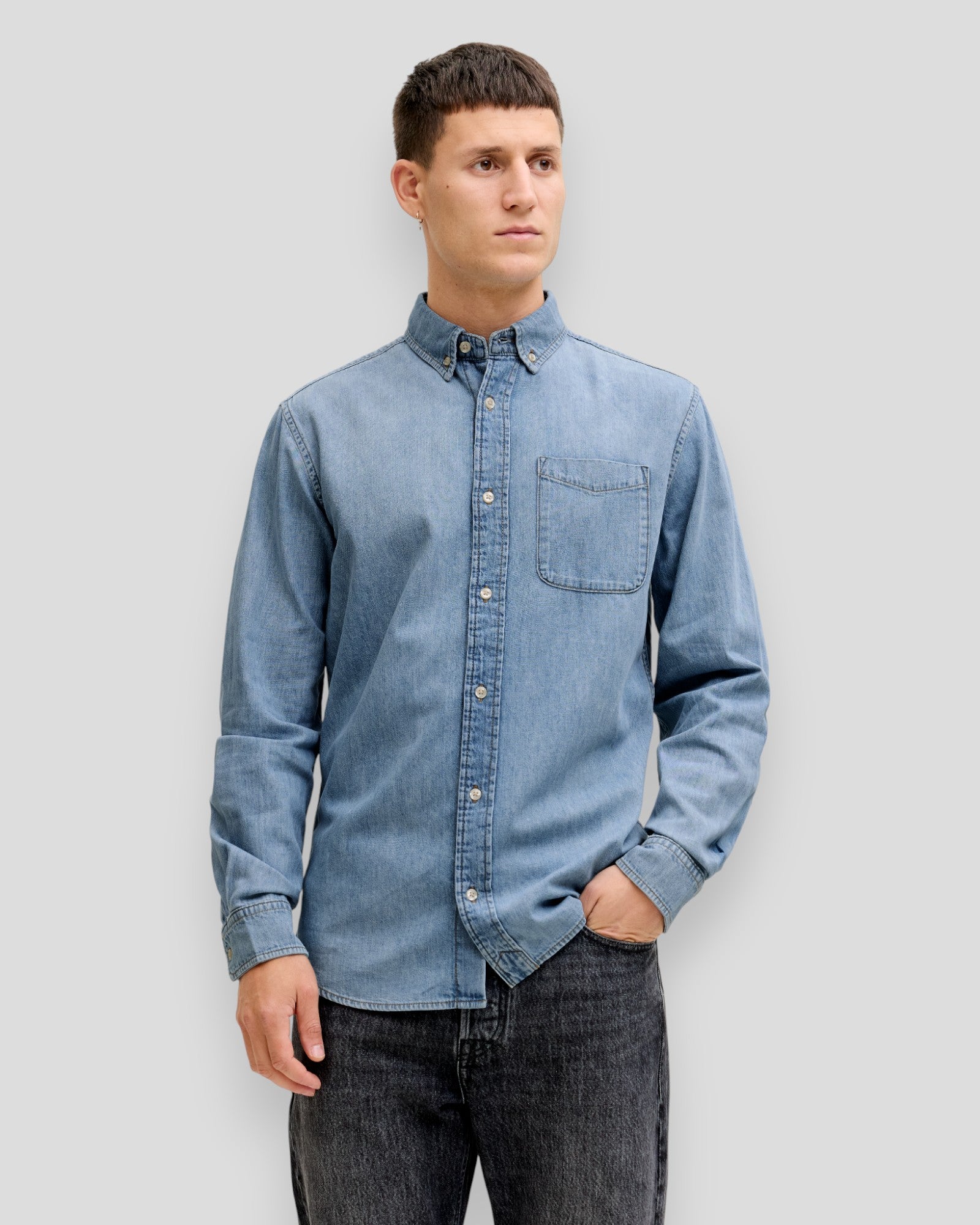 Brook Oxford Shirt 990 - Blue Denim/Blue Tint