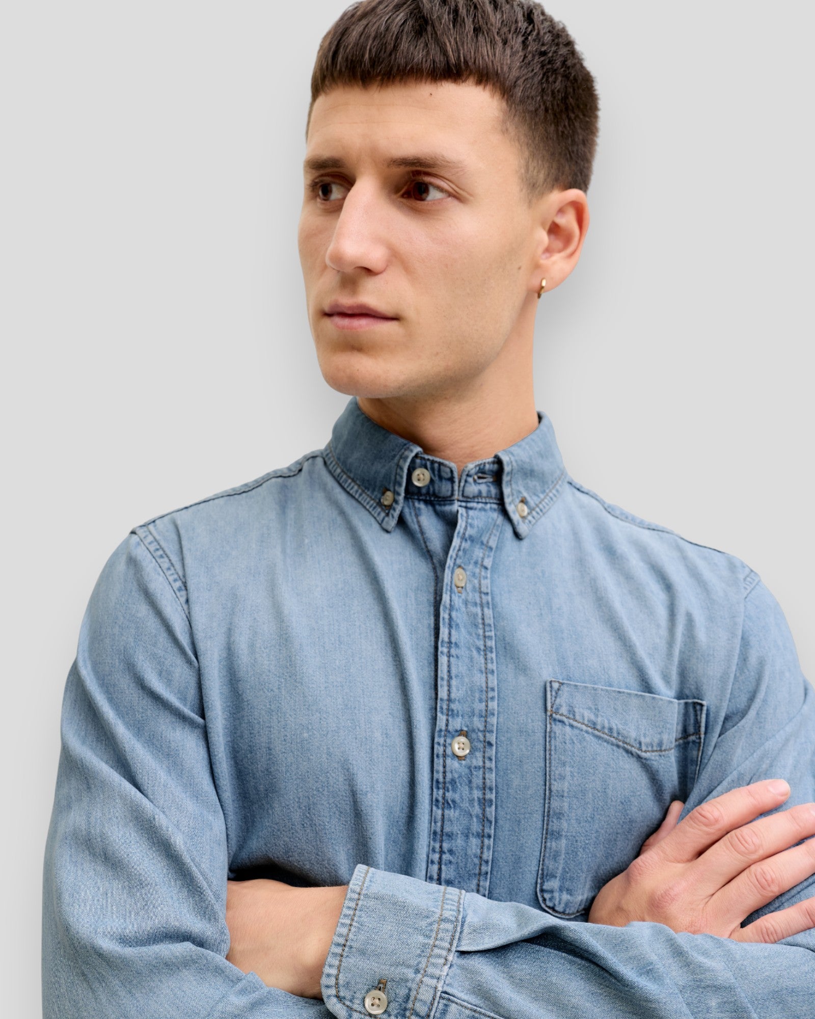 Brook Oxford Shirt 990 - Blue Denim/Blue Tint