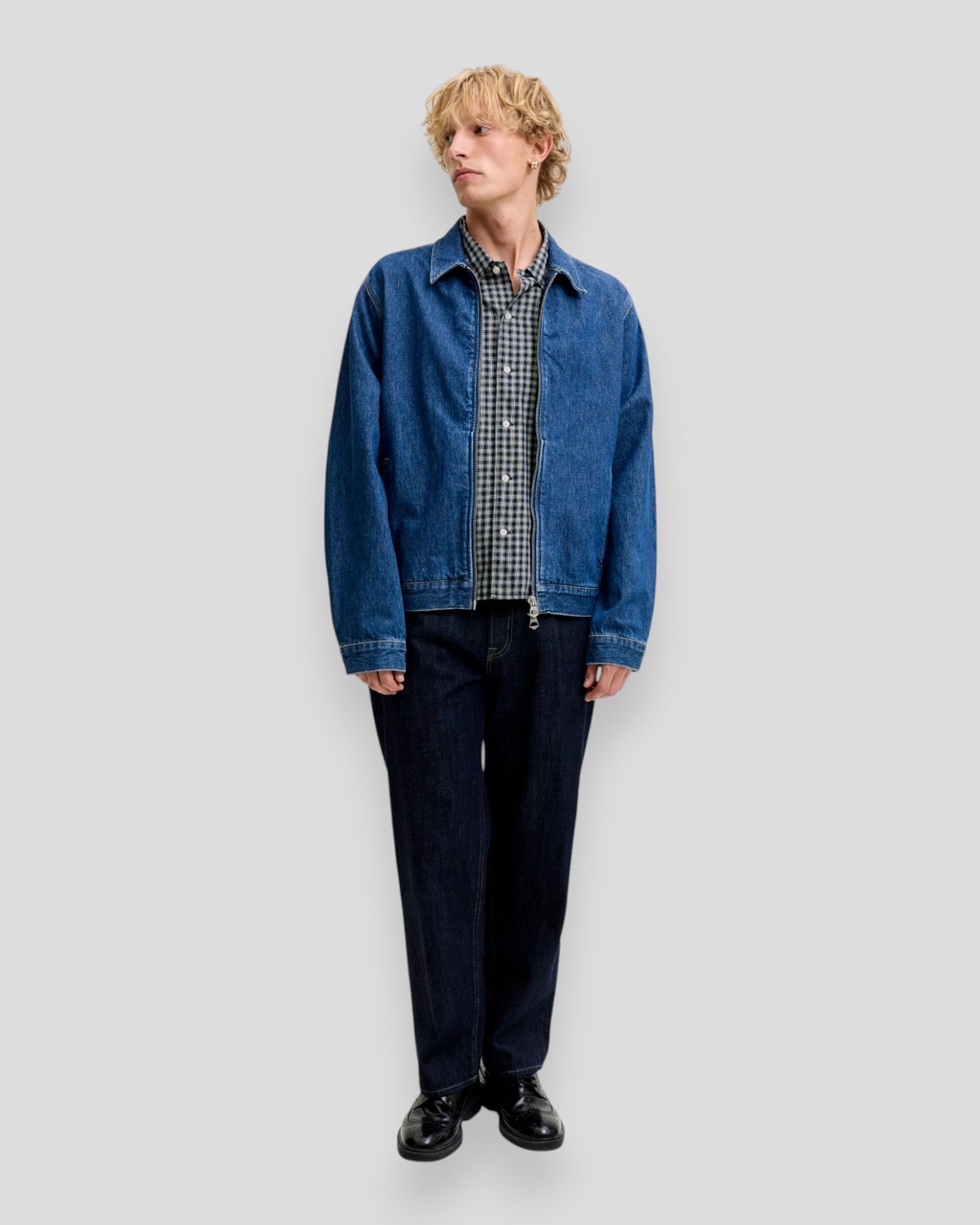 Austin Clean Check Shirt LS - Sky Captain