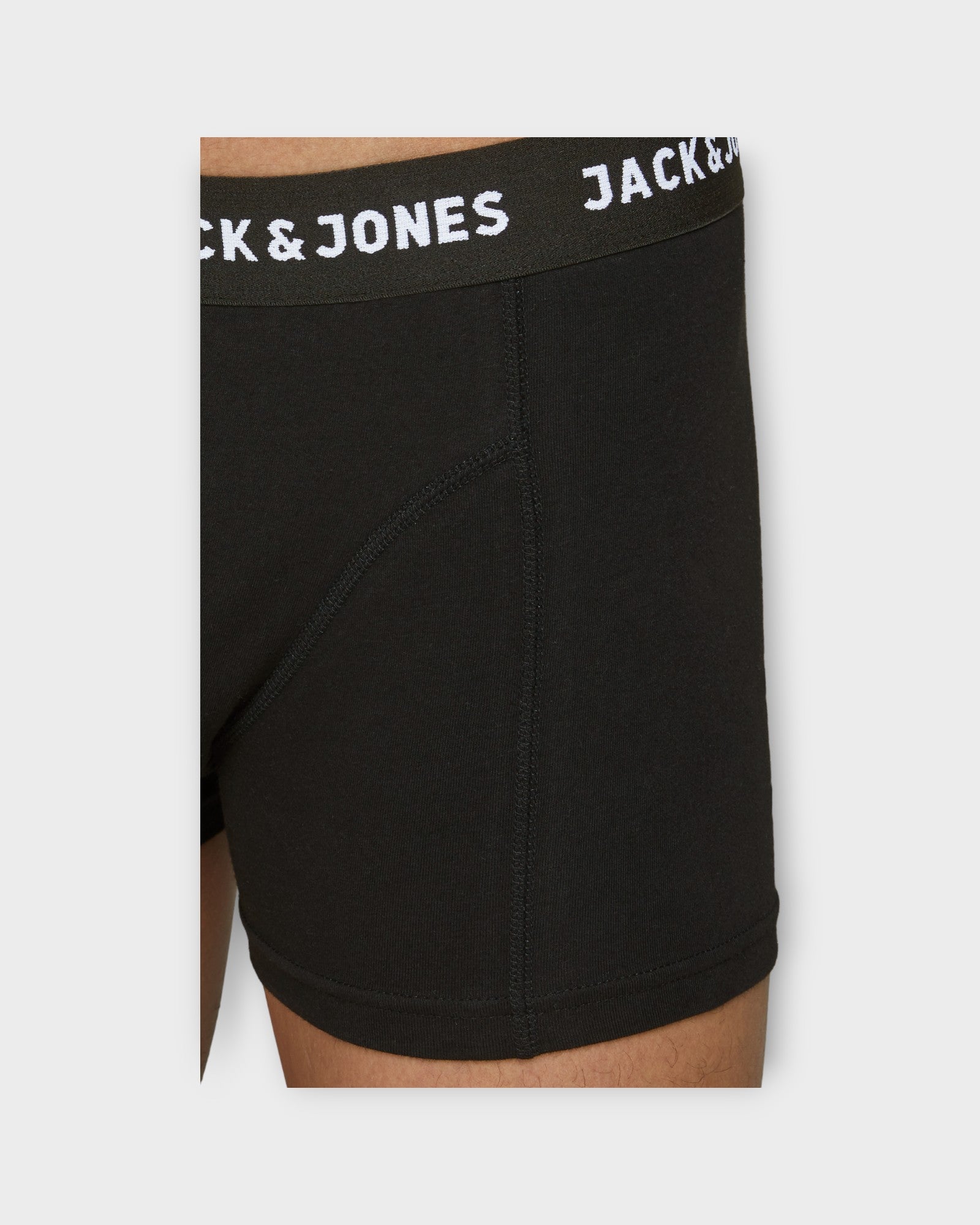 Anthony Trunks 6 Pack Black fra Jack and Jones. Lækkert undertøj til mænd i sort . Her set i closeup.