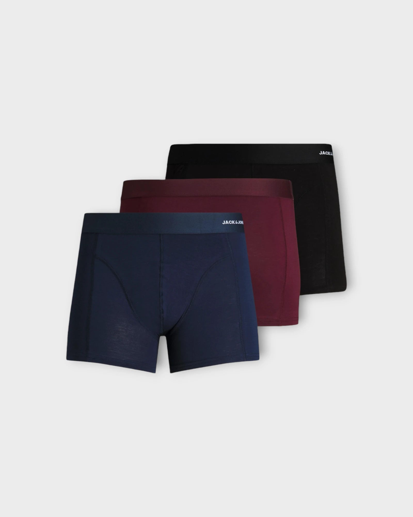 Basic Bamboo Trunks 3 Pack Port Royale - Jack & Jones Bambus Tights til Mænd. Her set forfra.