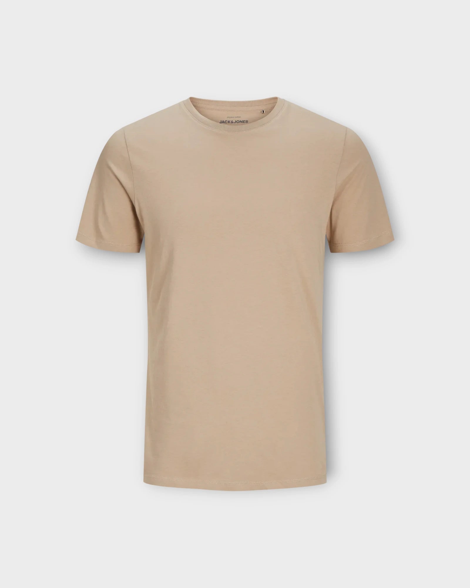 Basic Tee SS O neck Crokery - Basic Sandfarvet Jack & Jones Herre T-shirt . Her set forfra.