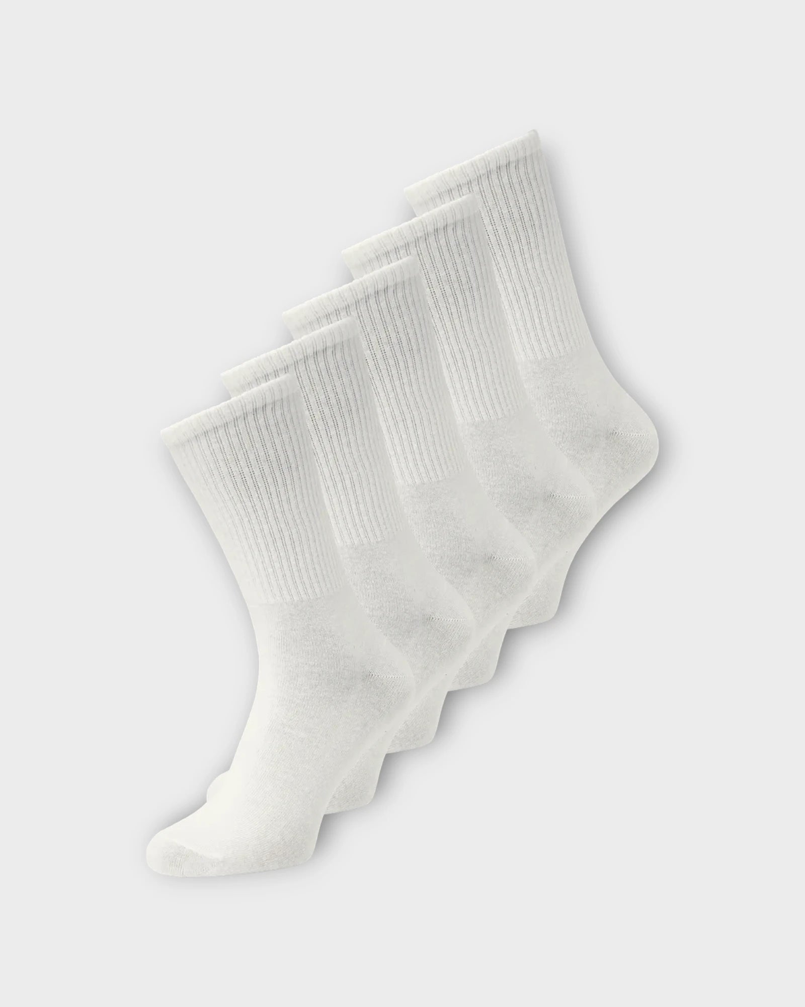 Basic Tennis Sock 5 Pack White - Hvide Jack & Jones Sokker til Mænd. Her set forfra.