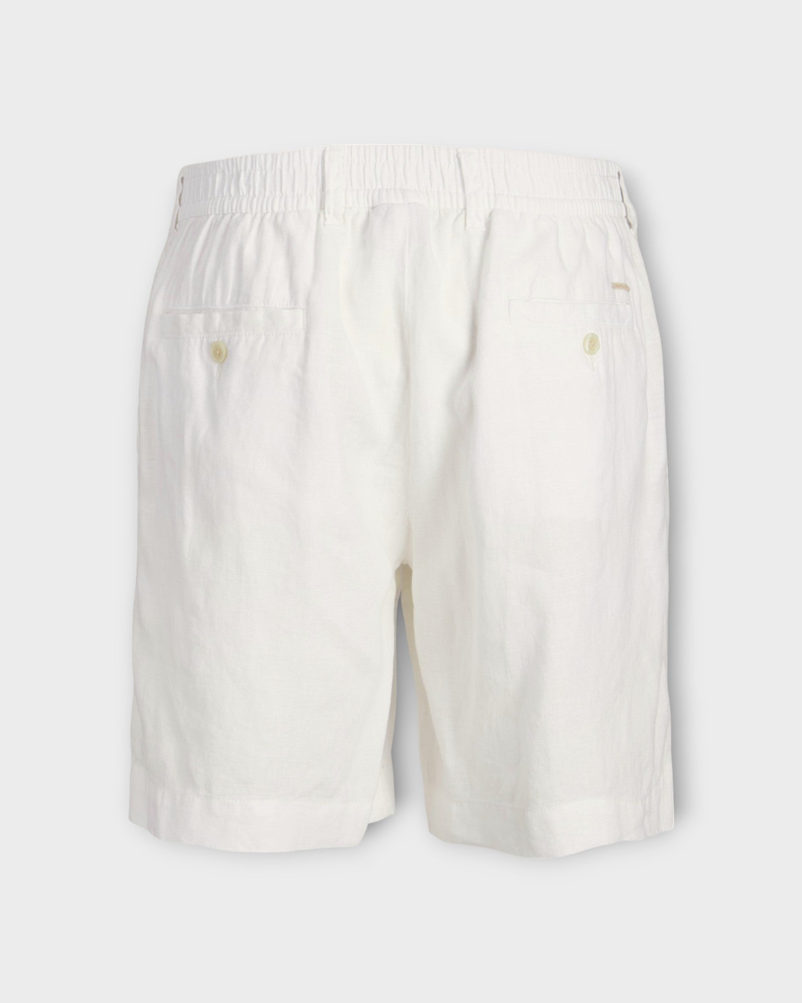 Bill Lawrence Linen Short Bright White, hvide hør shorts til mænd fra Jack and Jones. Her set bagfra.