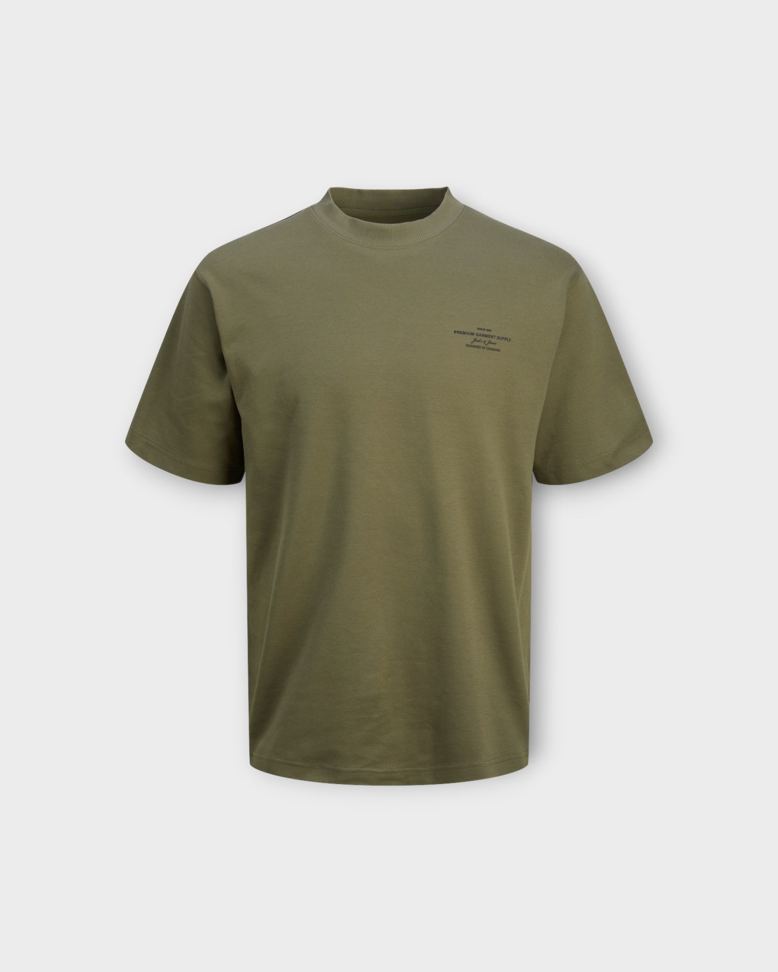 Blachad Branding SS Crew Neck Tee Sea Turtle - army grøn Jack and Jones T-shirt til Mænd. Her set forfra.