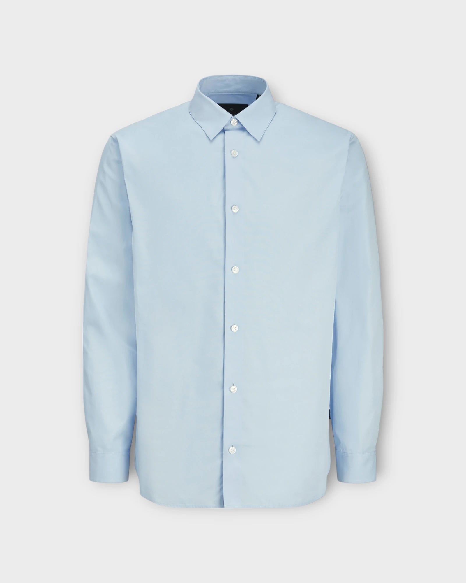 Bushwick Stanley Shirt L/S SN Chambray Blue Solid - Lyseblå Jack & Jones Skjorte til Mænd. Her set forfra.