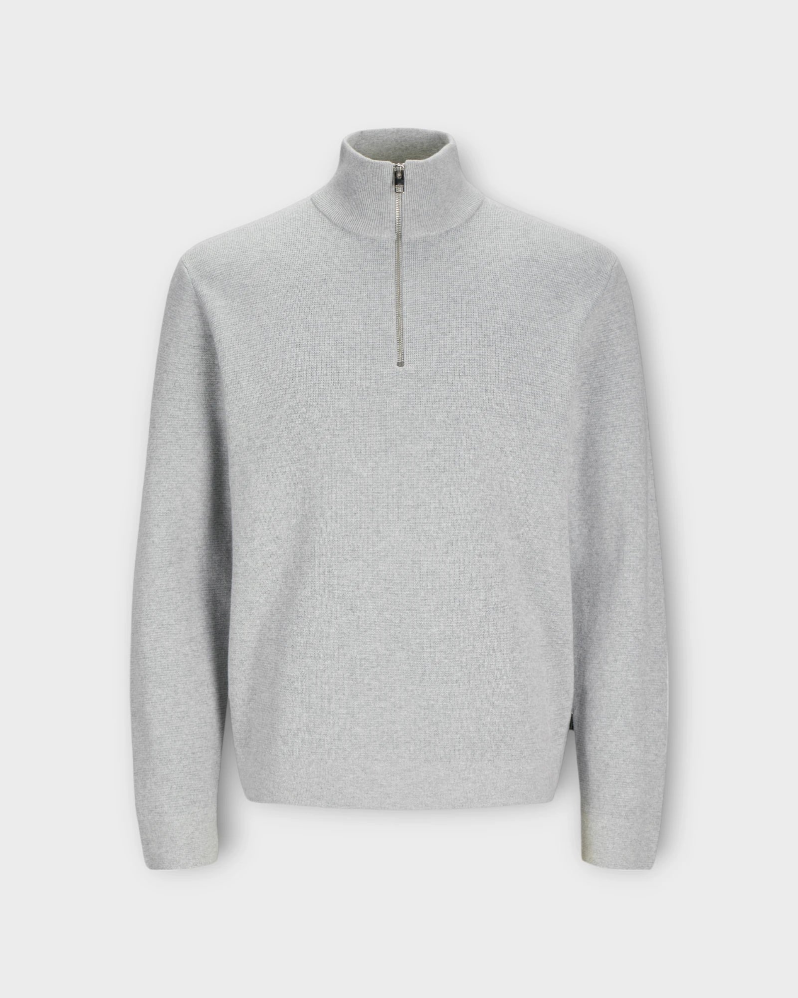 Milano Stitch Knit Half Zip Light Grey Melange - Grå Jack & Jones Herre Strik. Her set forfra.