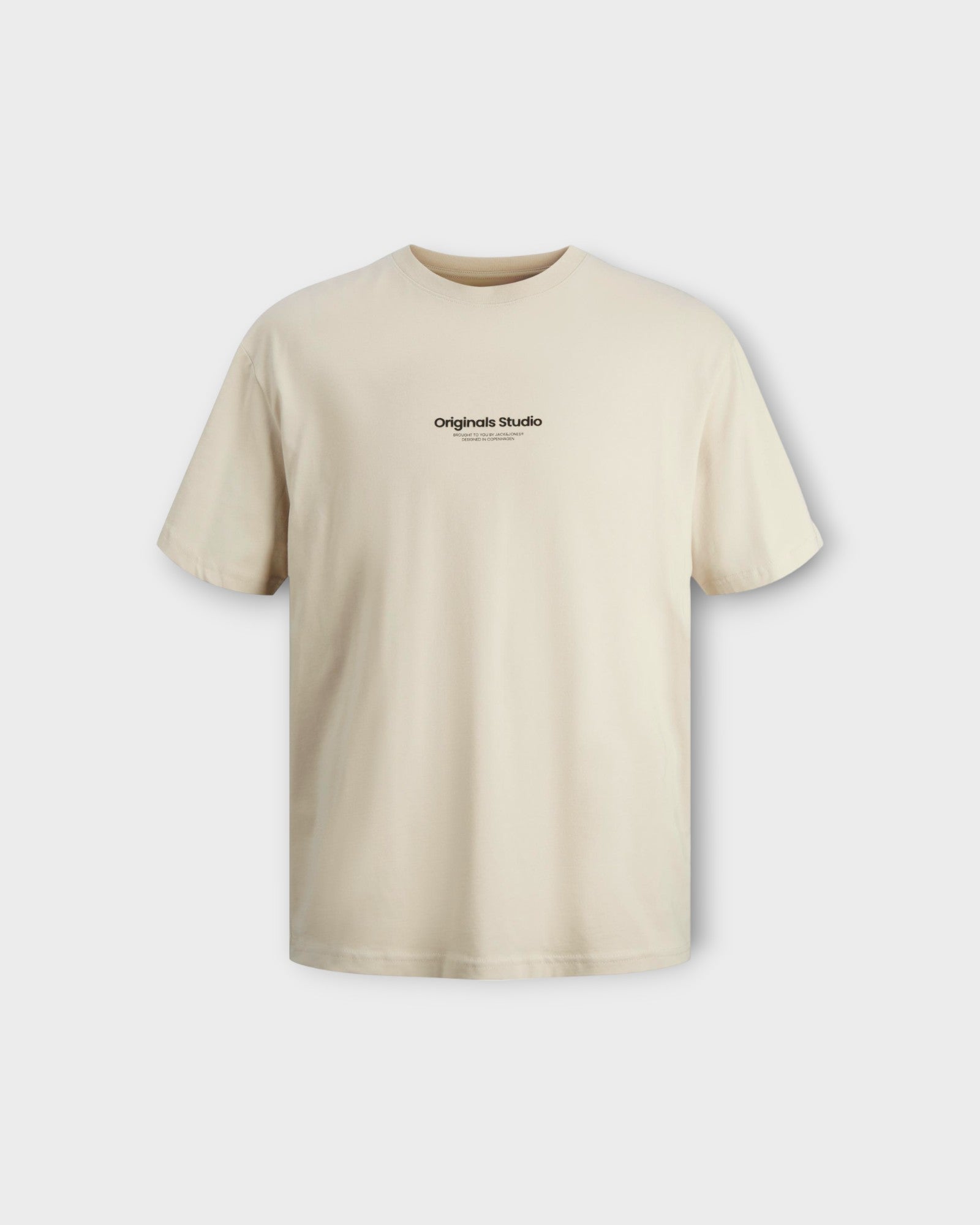 Vesterbro Tee Ss Crew Neck Moonbeam - Sandfarvet Jack & Jones T-shirt til mænd. Her set forfra.