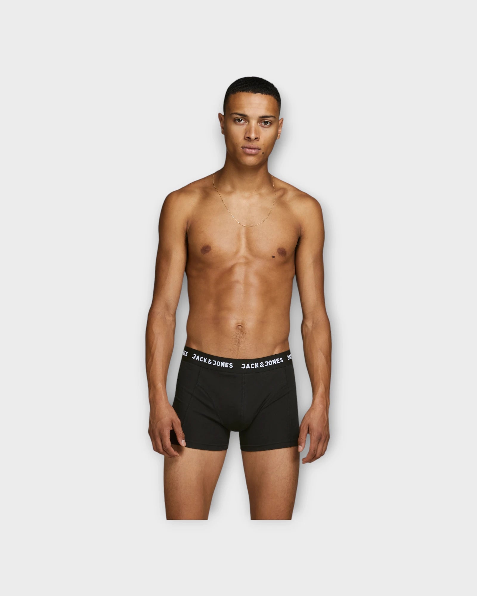 Jacanthony Trunks 3 Pack Black - Sorte Jack & Jones Tights til Mænd. Her set på model forfra.