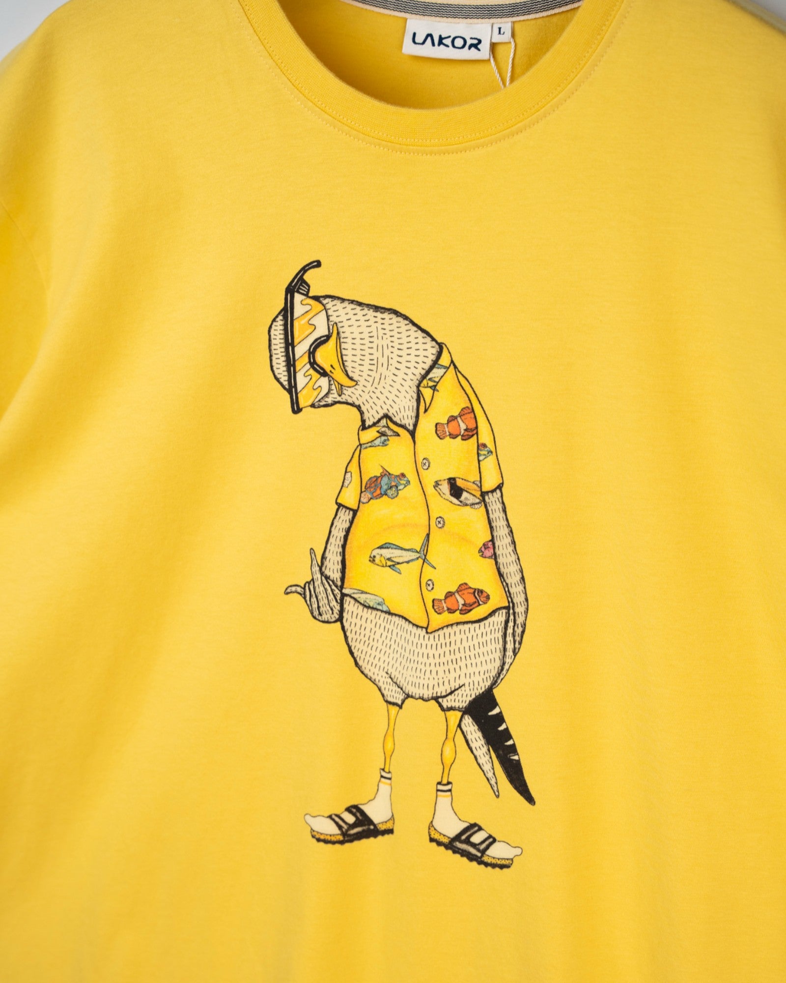 Flipping The Bird Tee - Cream Gold