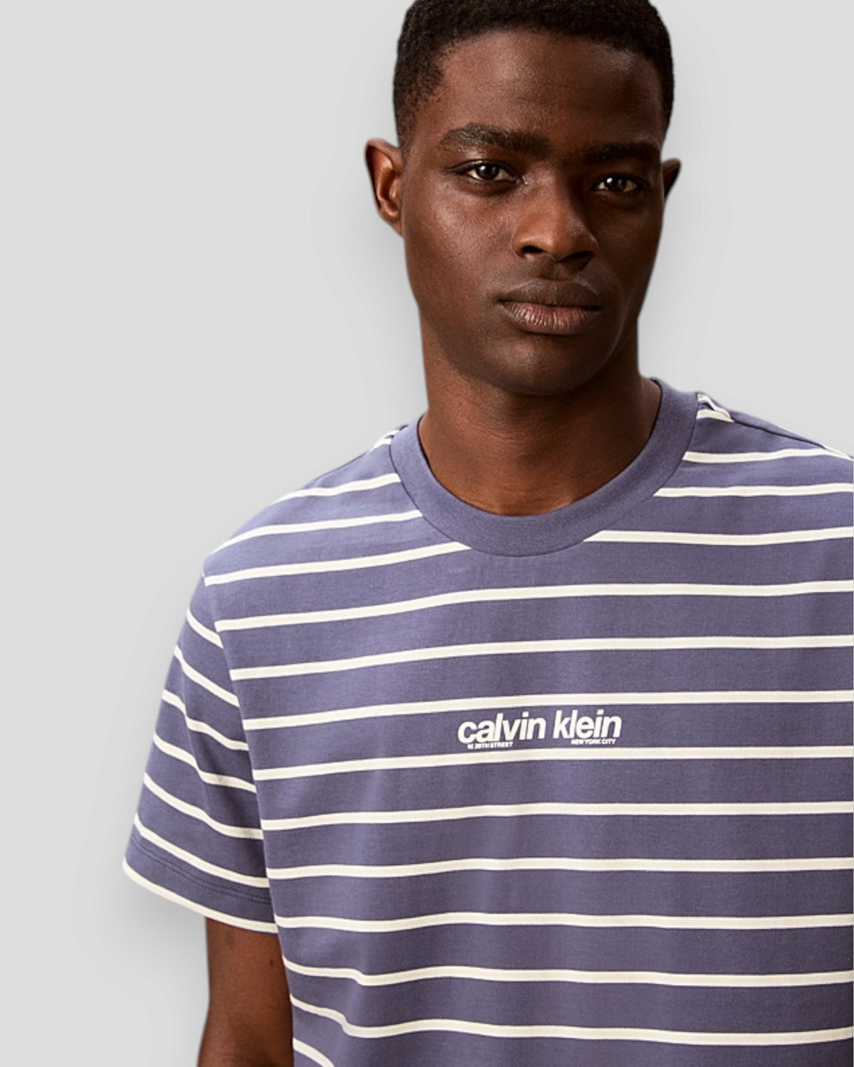 Relaxed Stripe Logo T-Shirt - Blue Nomad