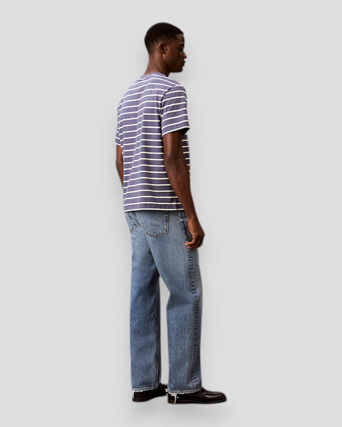 Relaxed Stripe Logo T-Shirt - Blue Nomad