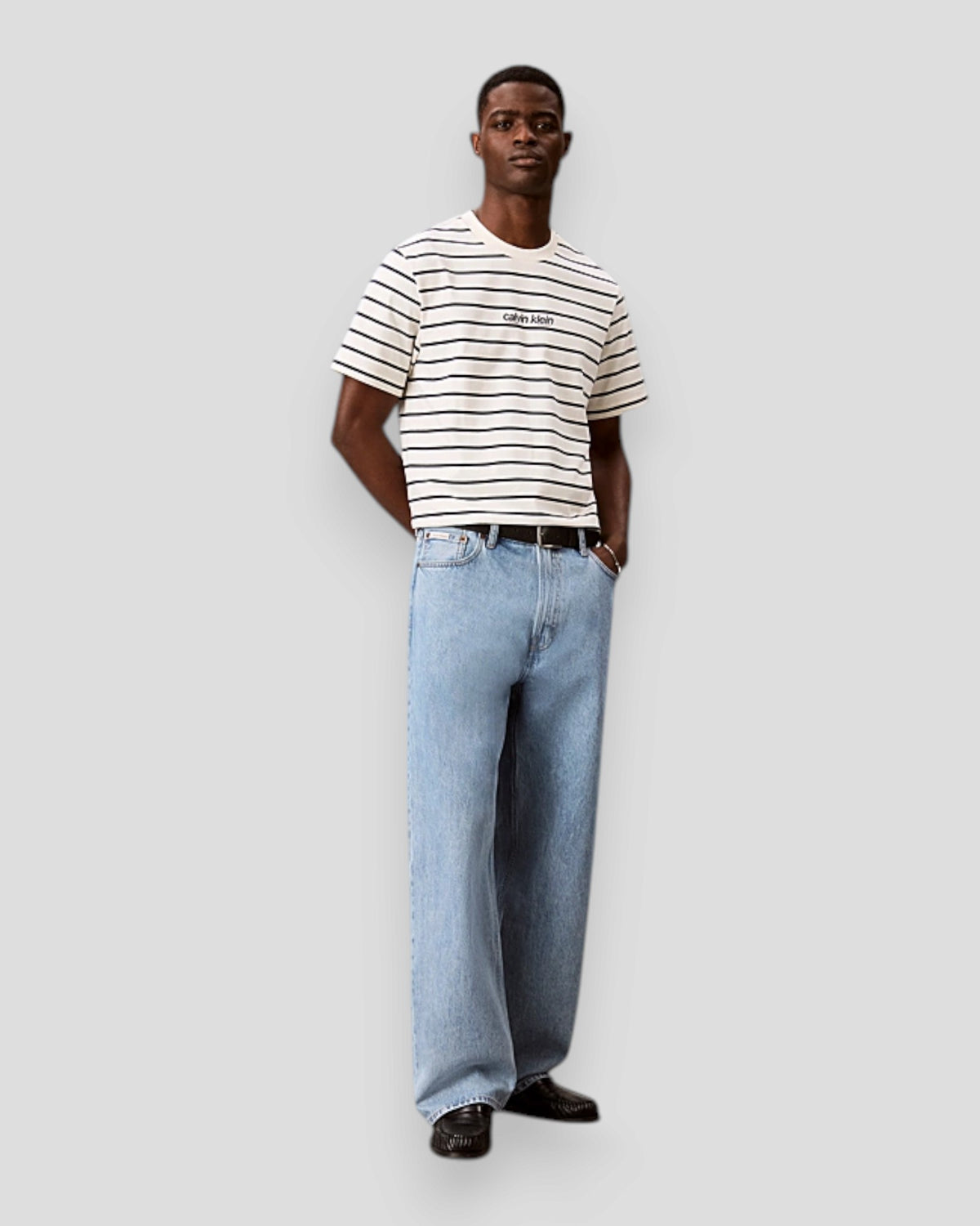 Relaxed Stripe Logo T-Shirt - Tofu