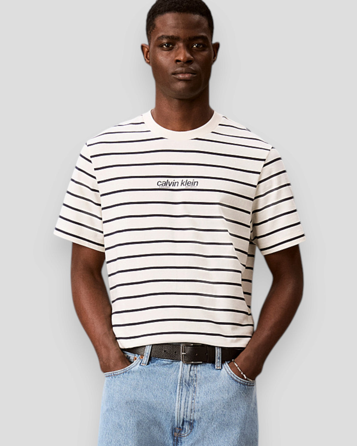Relaxed Stripe Logo T-Shirt - Tofu