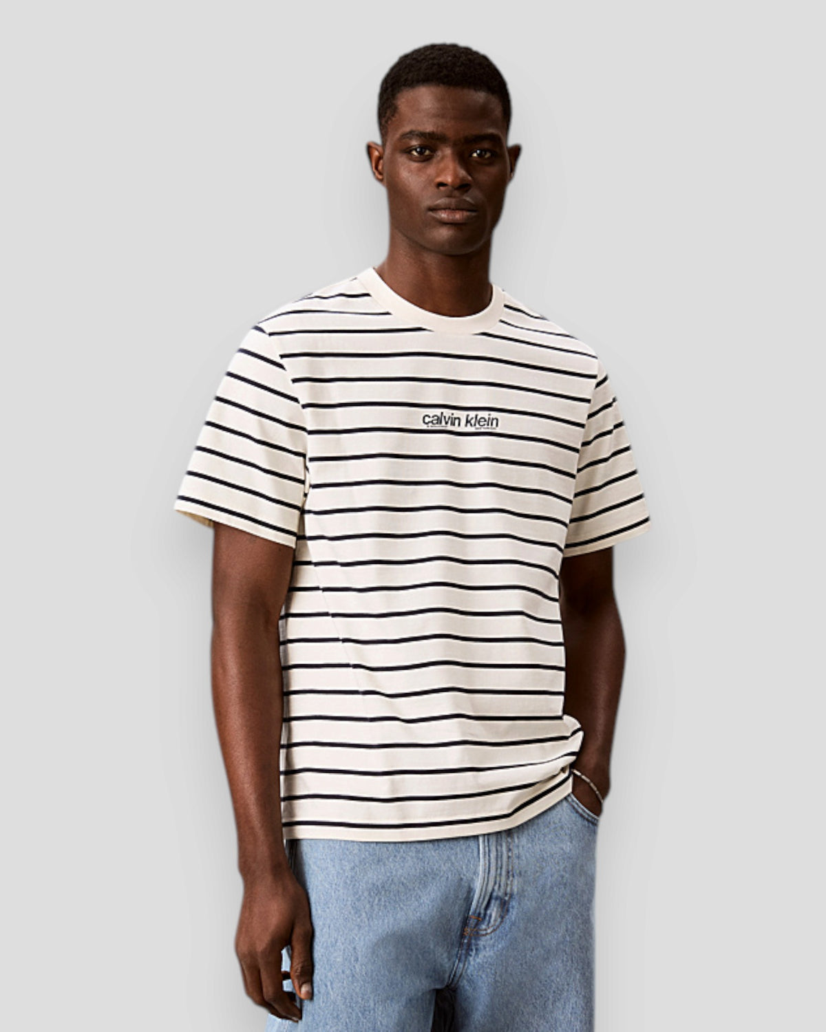 Relaxed Stripe Logo T-Shirt - Tofu