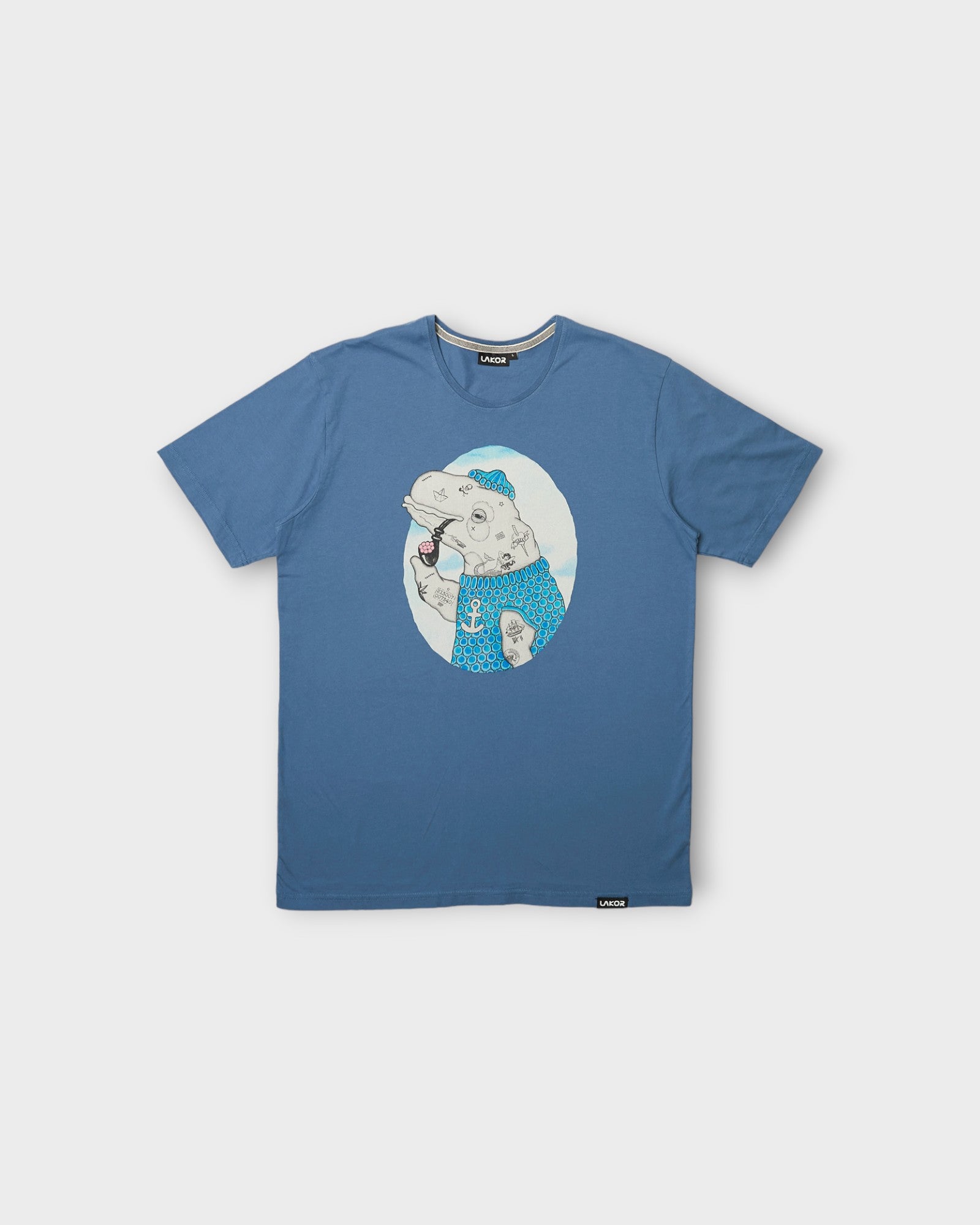 Badass Beluga T-shirt Bering Sea - Blå Lakor Soulwear T-shirt til Mænd. Her set forfra.