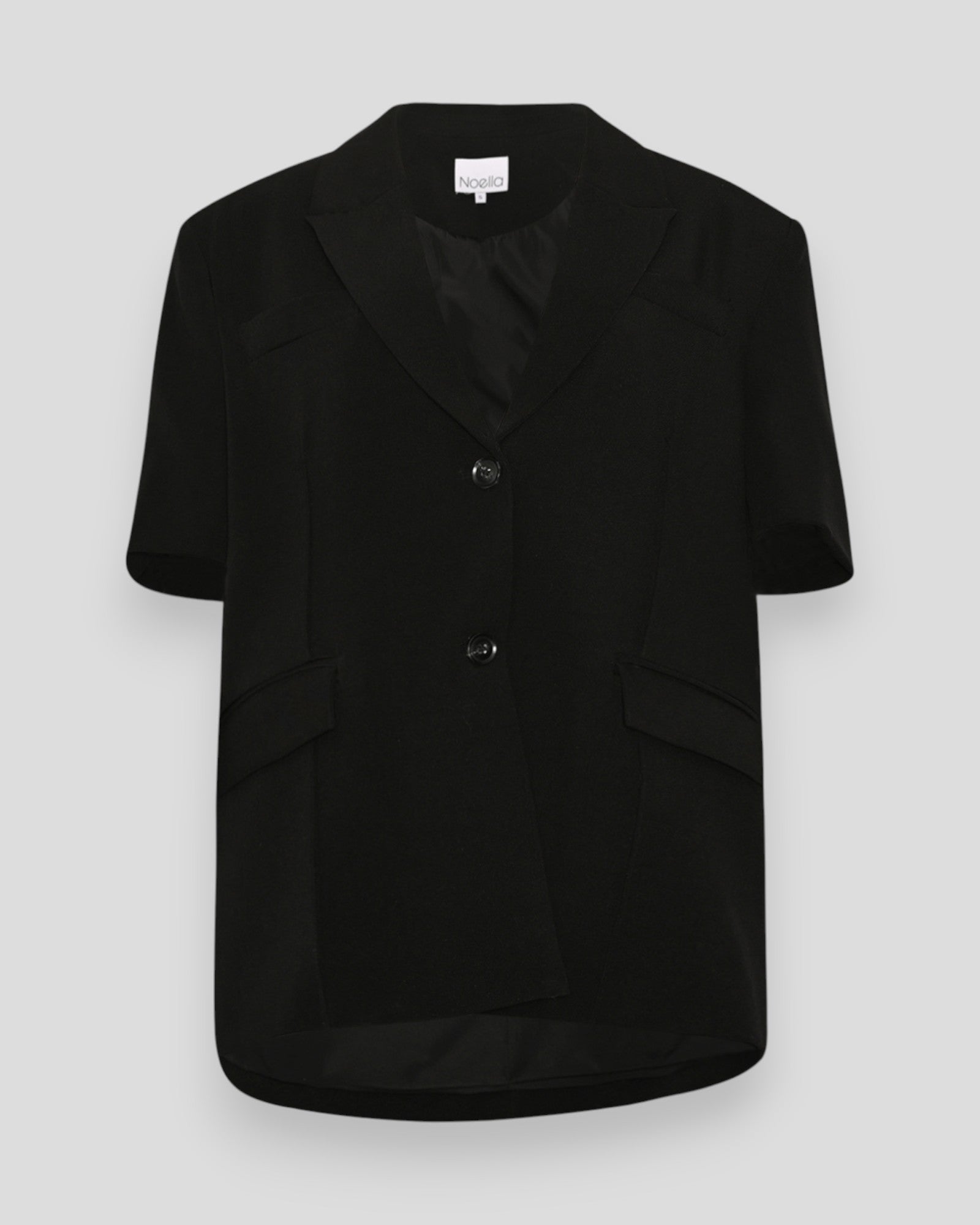 Black women's N-Leanne Crop Blazer by Noella, featuring a tailored fit and stylish cropped design.