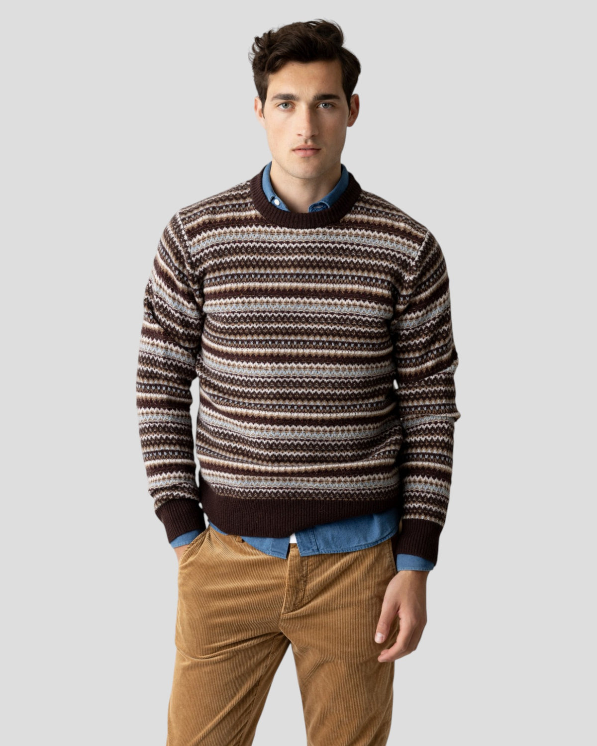 Laporte Pence Crew Neck Knit - Chocolate Brown