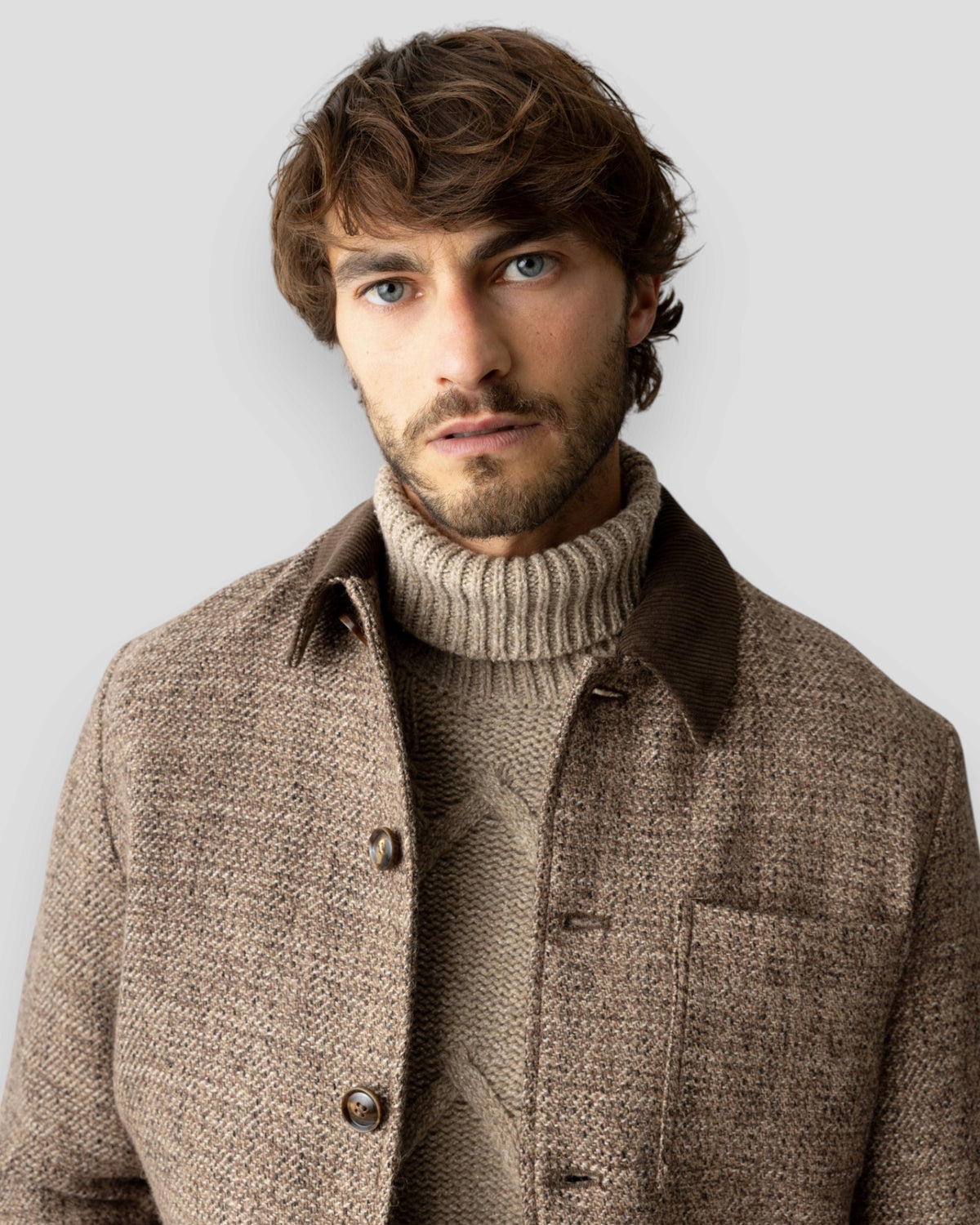 Warren Tweed Jacket - Chocolate Brown