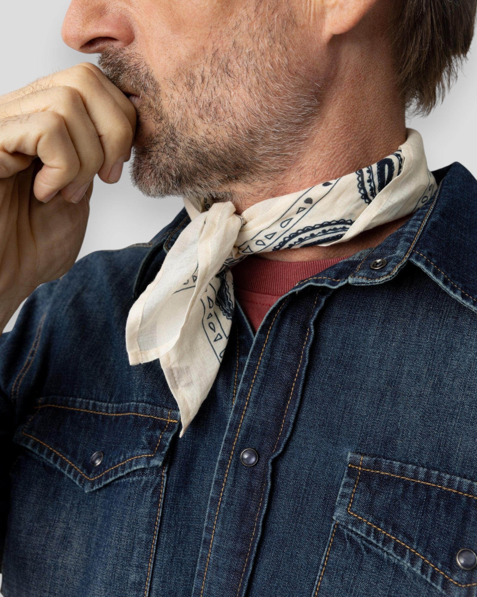 Martin Paisley Neckerchief - Ecru