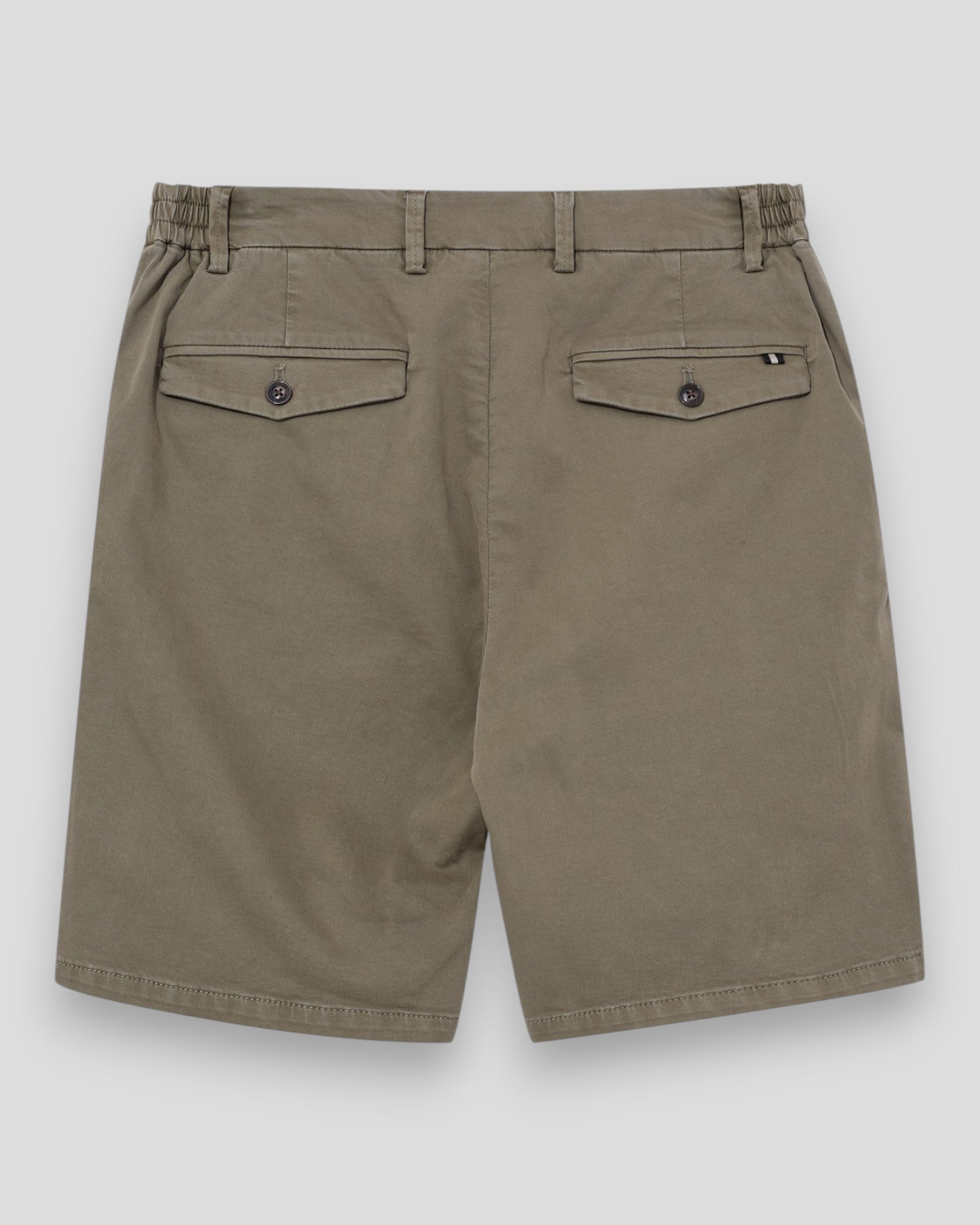 Mos Mosh Paper Shorts i blød armyfarve, komfortable shorts med afslappet pasform og casual stil.