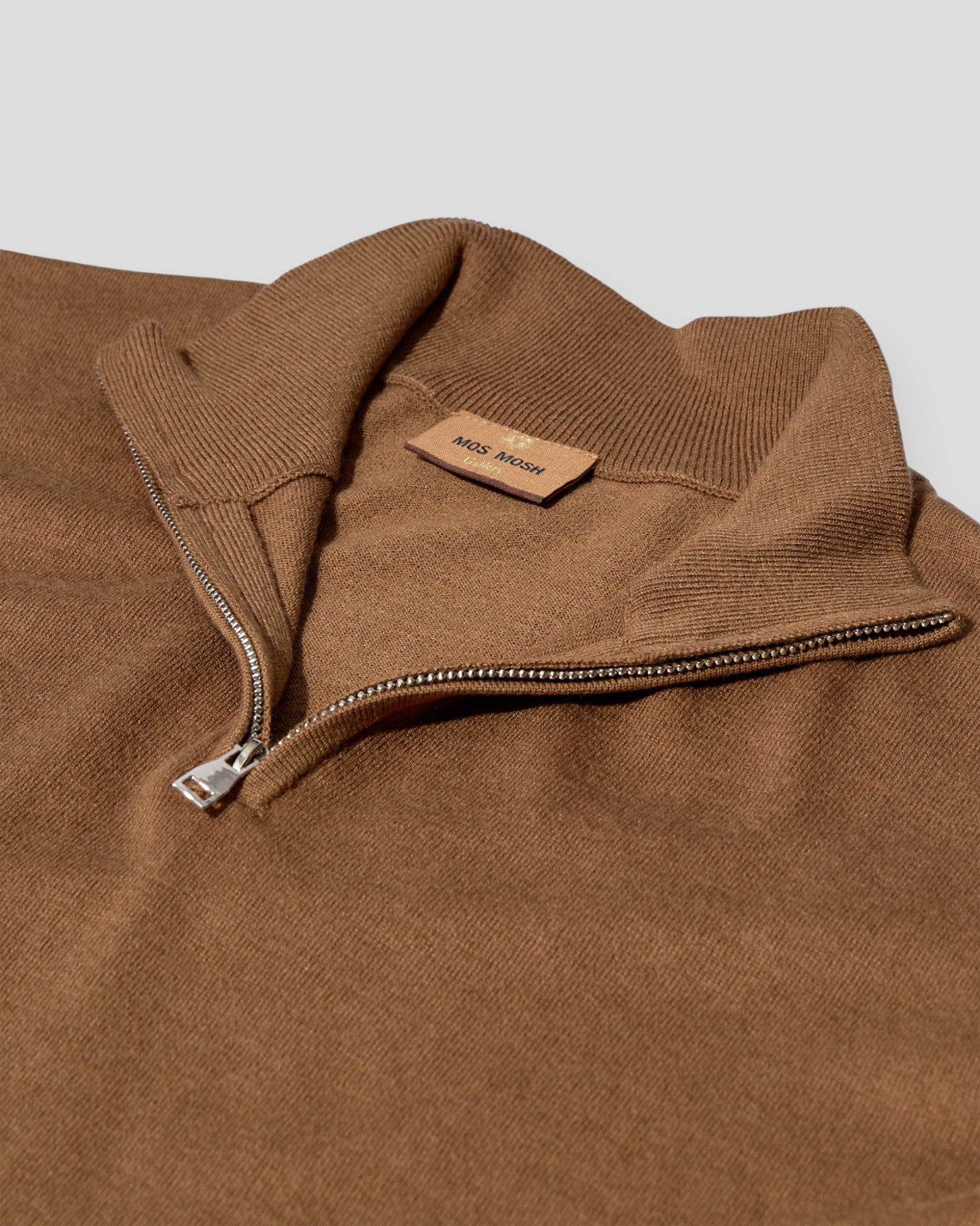 Adam Soft Zip Turtle Neck Knit - Toasted Coconut