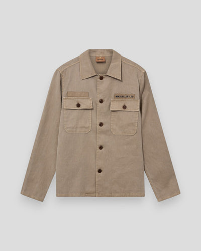 Mos Mosh Gallery Marcello Porro Uniform Overshirt in incense, featuring a stylish, lightweight overshirt with a classic design.