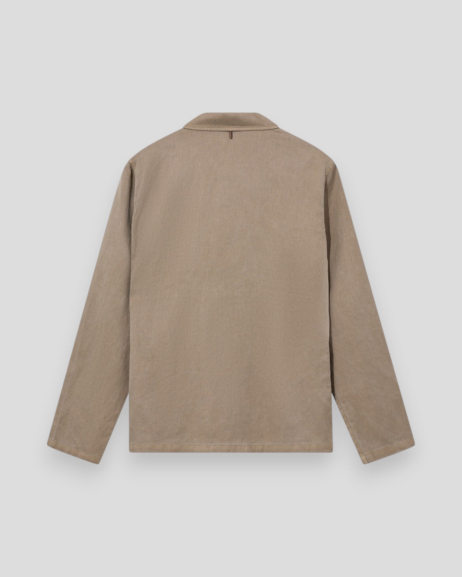 Mos Mosh Gallery Marcello Porro Uniform Overshirt in incense, showcasing a stylish, button-up overshirt with a relaxed fit.