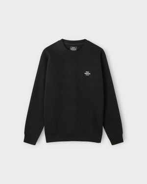 Sort Mads Nørgaard Crew Logo Sweat hættetrøje med logo foran, blød bomuldsovershirt i komfortabel stil