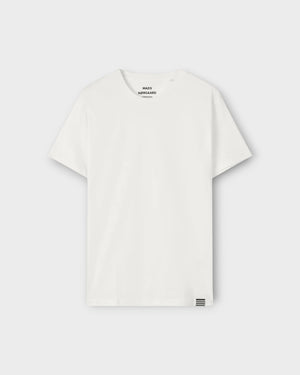 Hvid Mads Nørgaard Thor T-shirt i fin jersey med rund hals og korte ærmer, vist forfra.