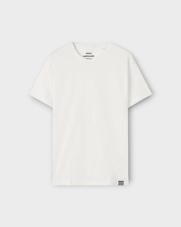 Hvid Mads Nørgaard Thor T-shirt i fin jersey med rund hals og korte ærmer, vist forfra.