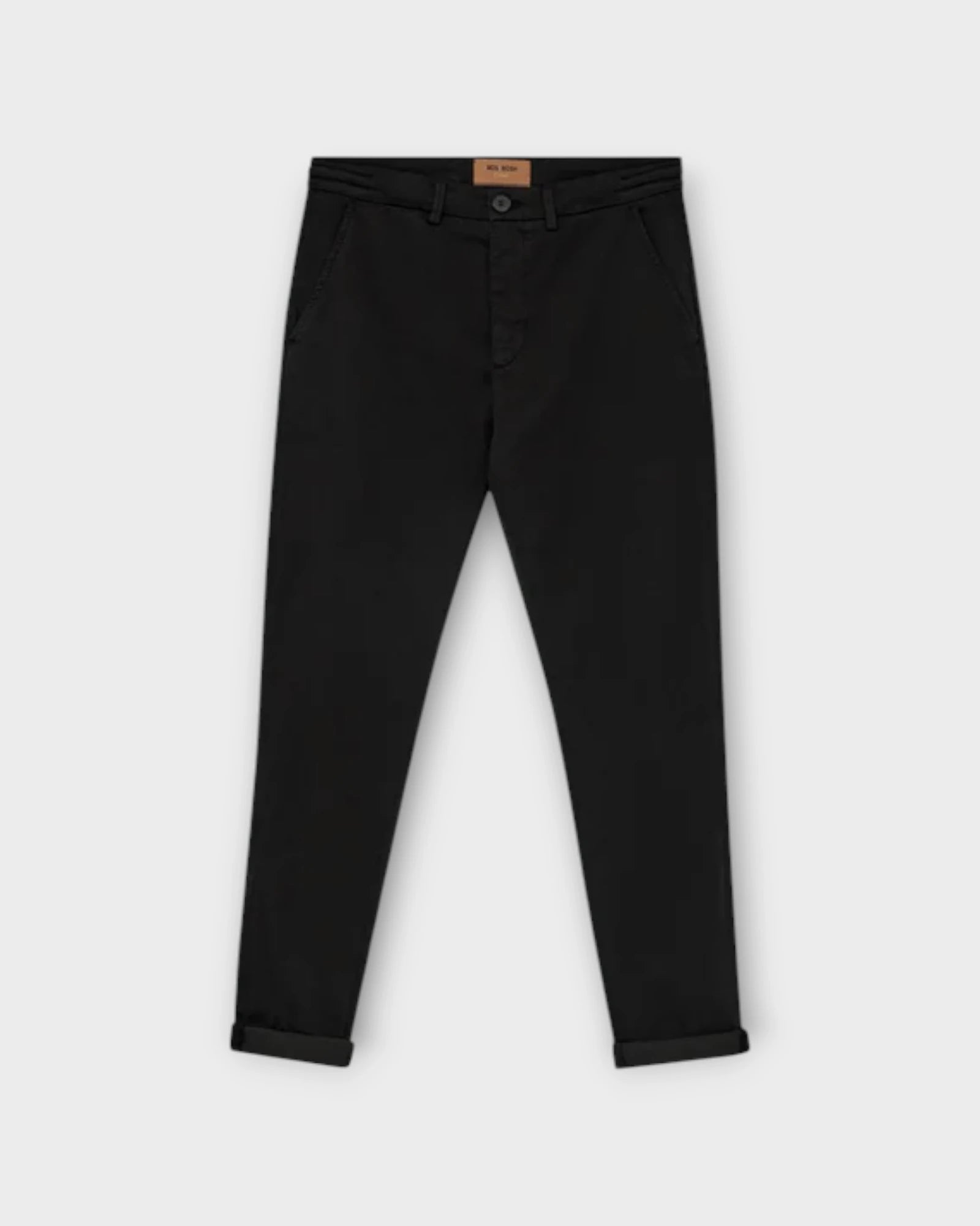 Hunt Soft String Pant Black - Sorte Mos Mosh Gallery Bukser til Mænd. Her set forfra.