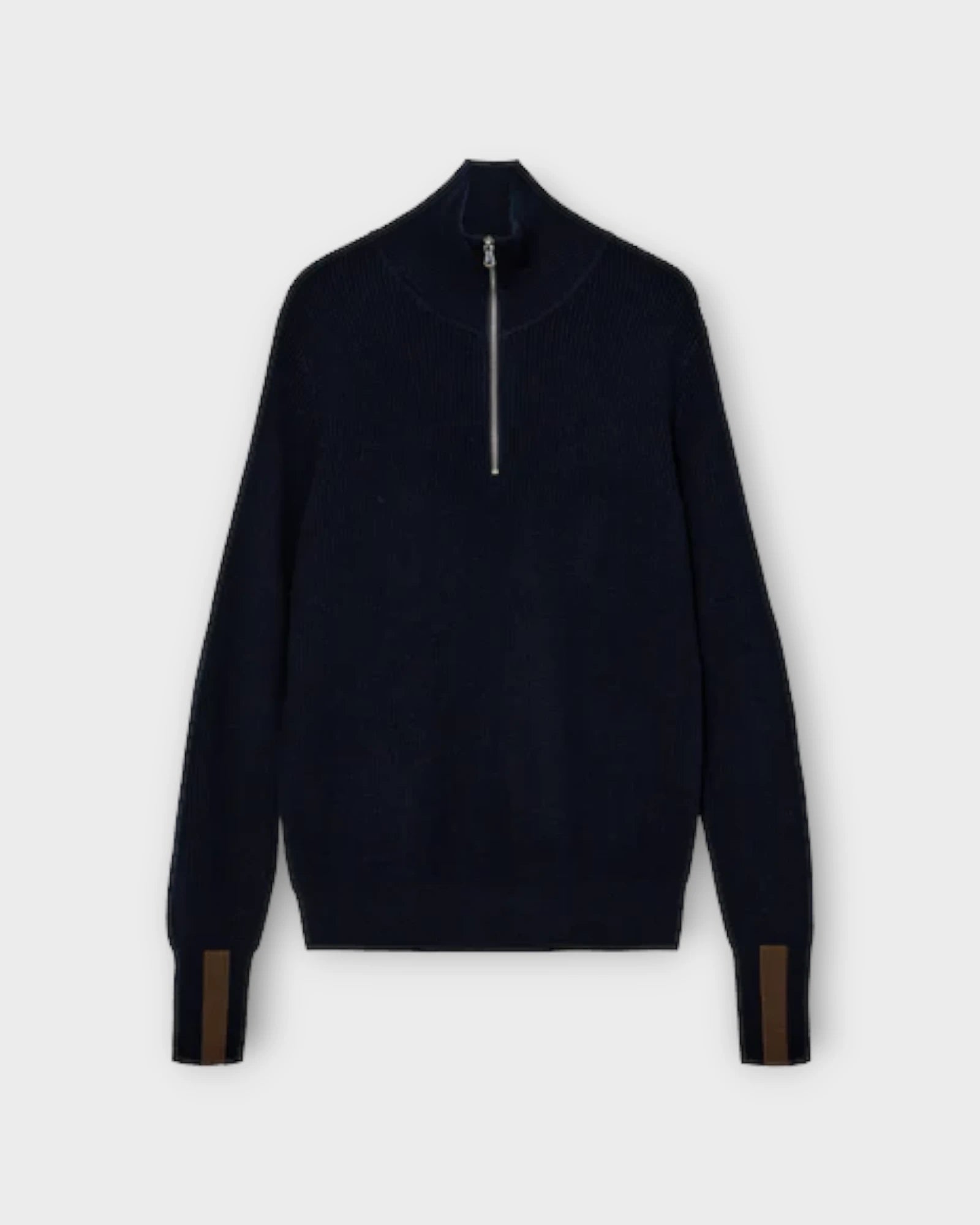 MMGAngelo Zip Cardigan Navy - Mørkeblå Mos Mosh Gallery Halfzip Strik. Her set forfra.