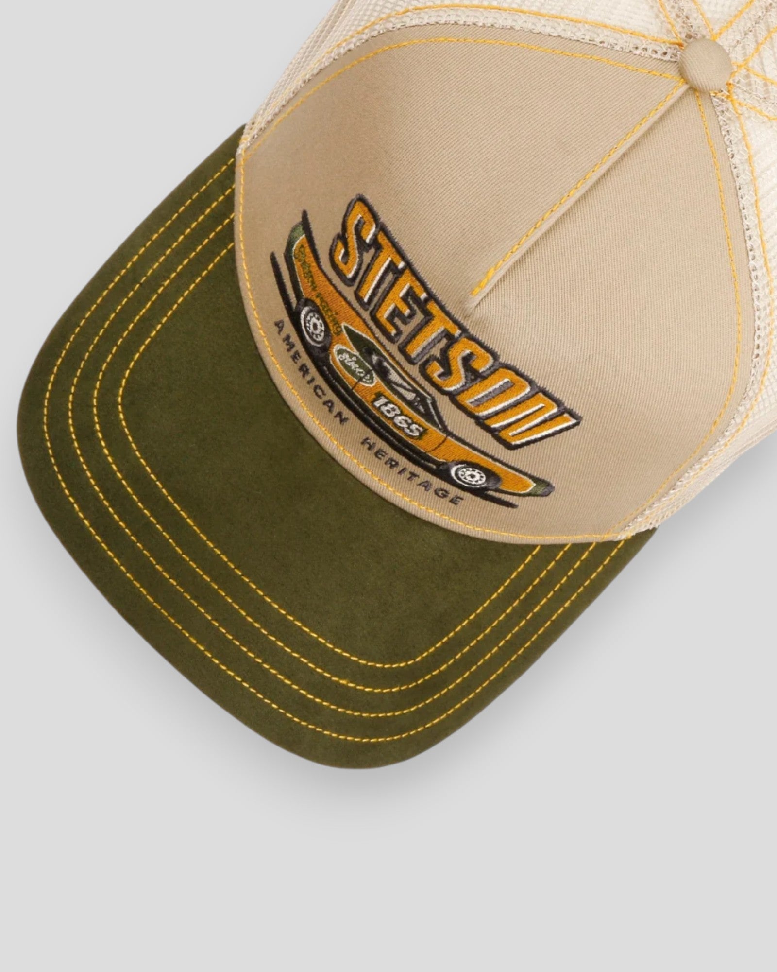 Trucker Cap Stetson Racing - Khaki/Green