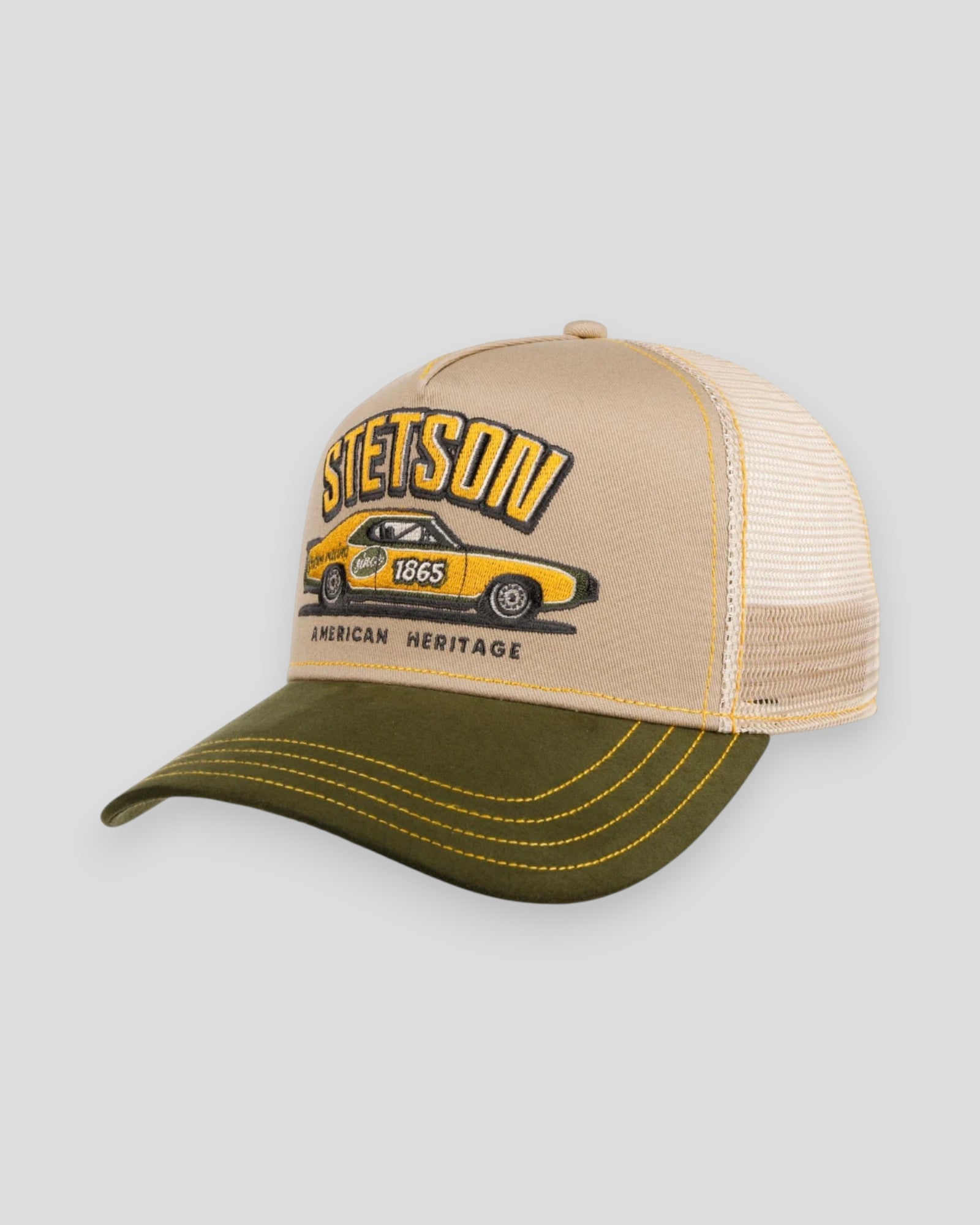 Trucker Cap Stetson Racing - Khaki/Green