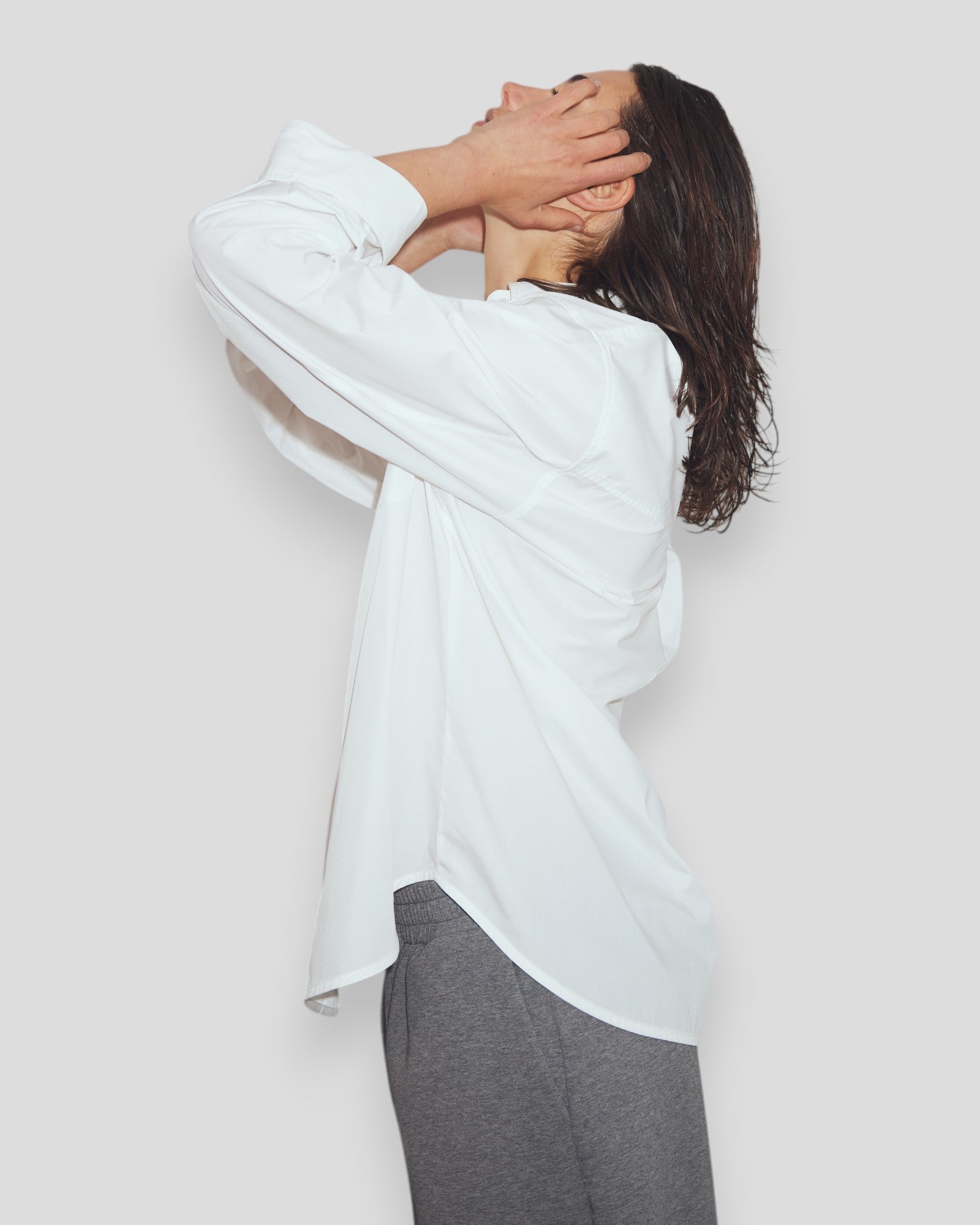 White Noella N-Marlon women's shirt displayed flat with buttons and collar, showcasing a clean and stylish design.