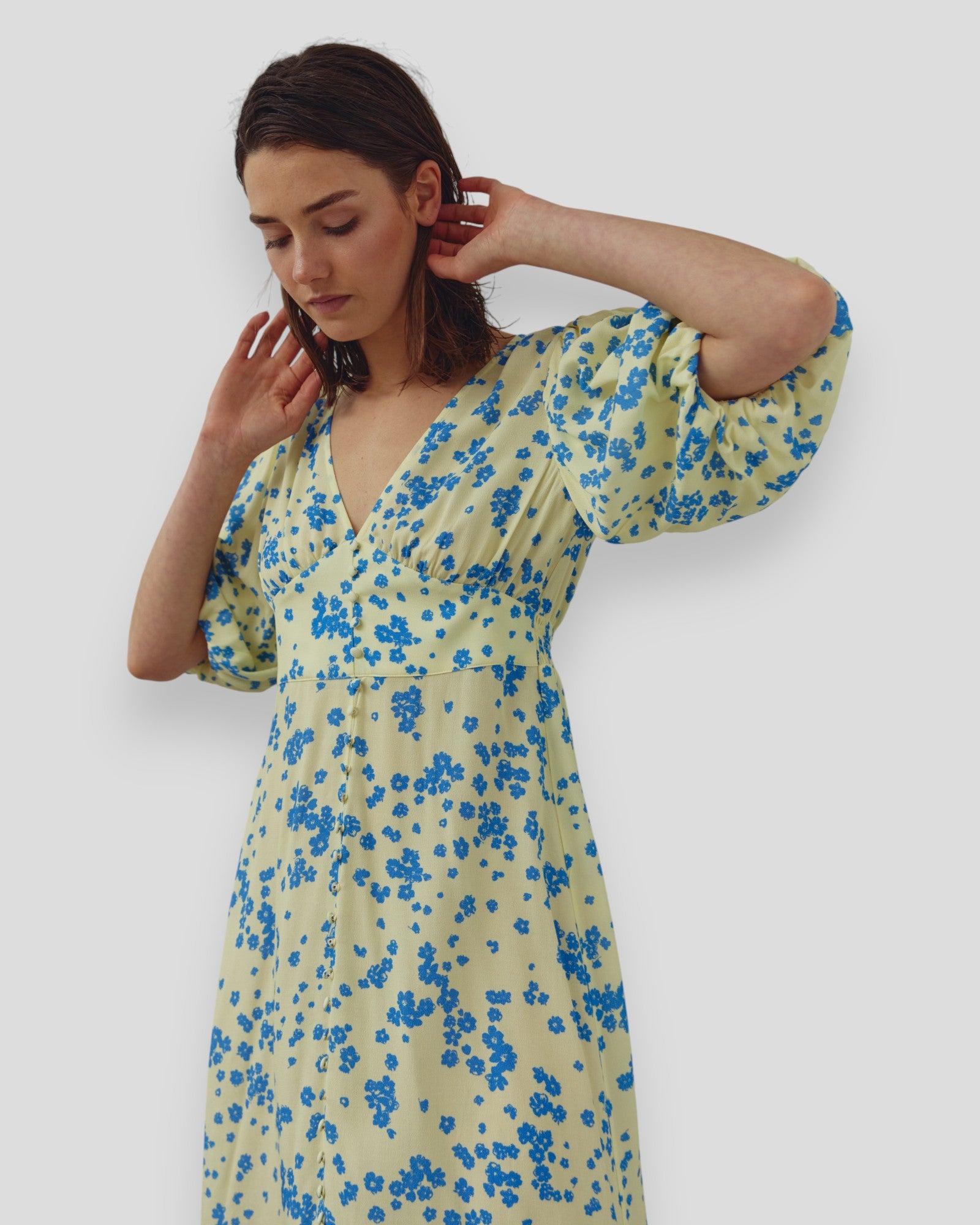 N-Lilliana Dress - Deja Yellow Print