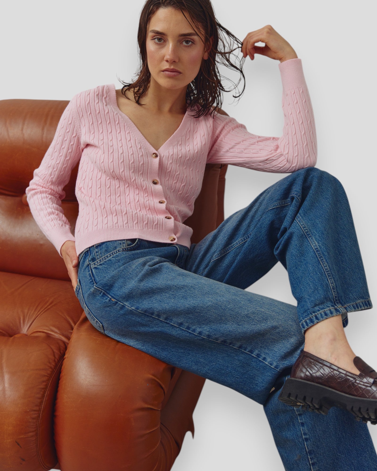 N-Laliah Knit Cardigan - Baby Pink