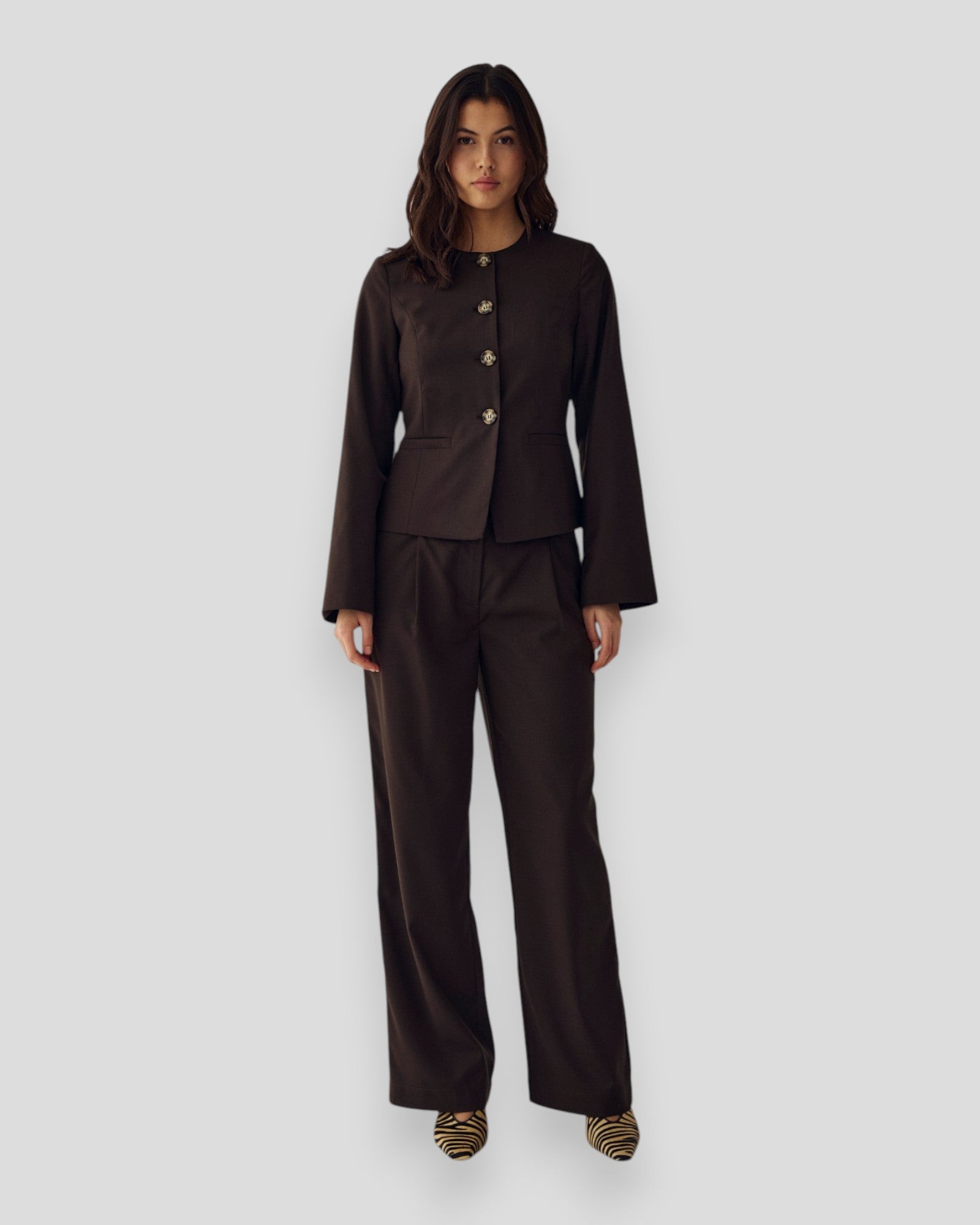 N-Kasaundra LS Blazer - Chocolate