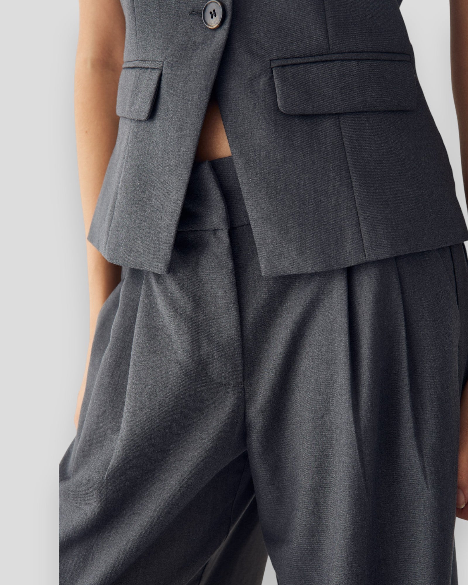 N-Marcella Pants - Charcoal Melange
