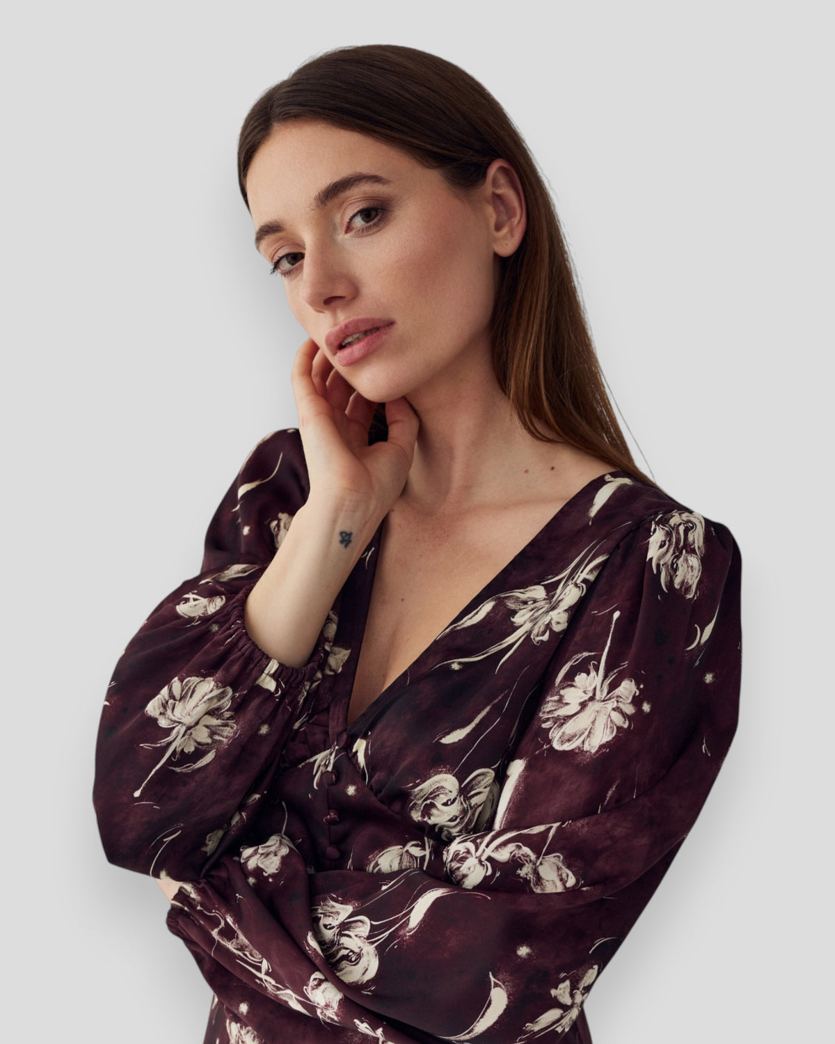 N-Lilith Maxi Dress - Dovie Burgundy Print