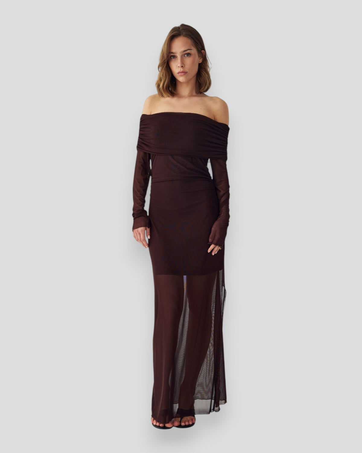 N-Melani LS Dress - Dark Chocolate