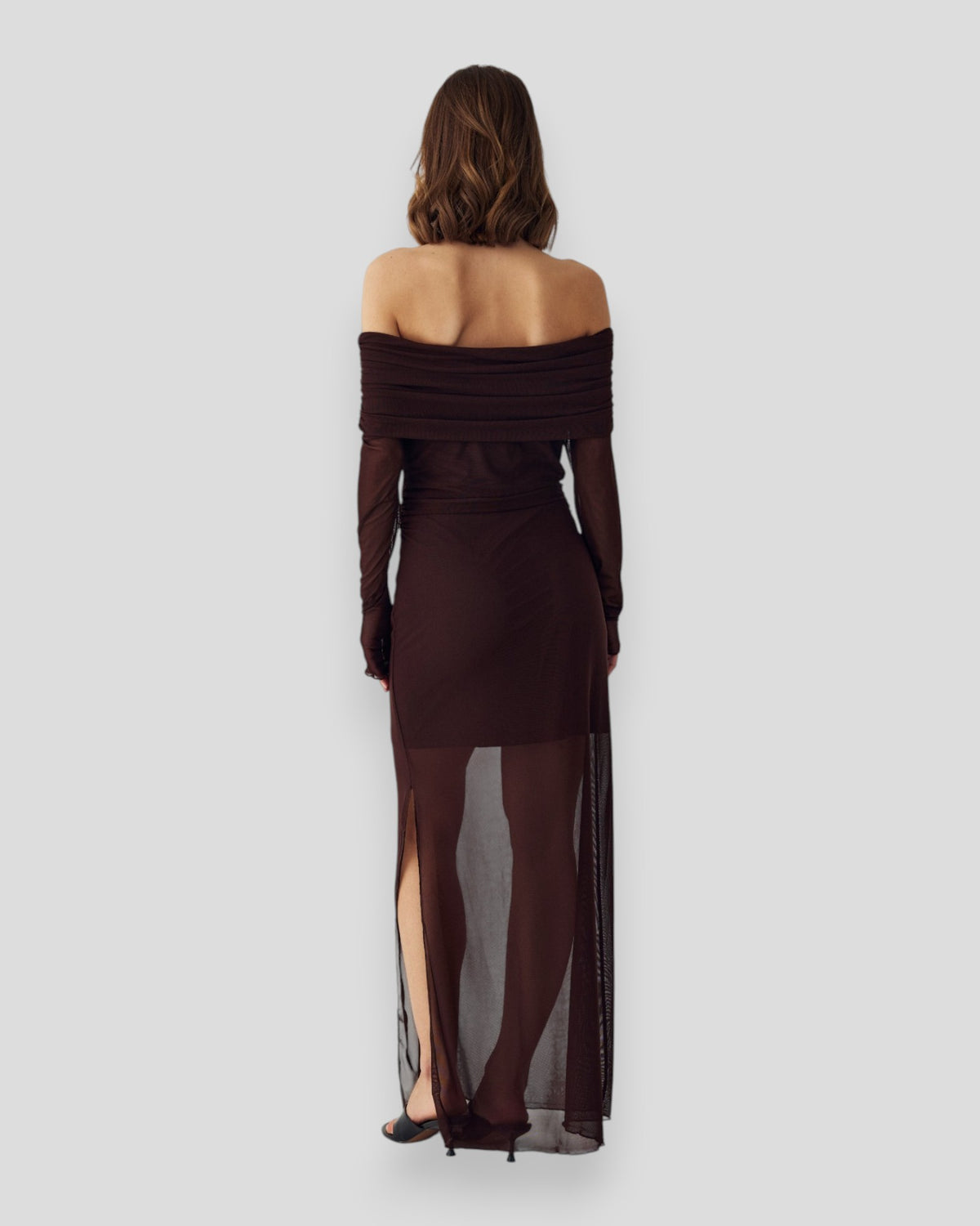 N-Melani LS Dress - Dark Chocolate