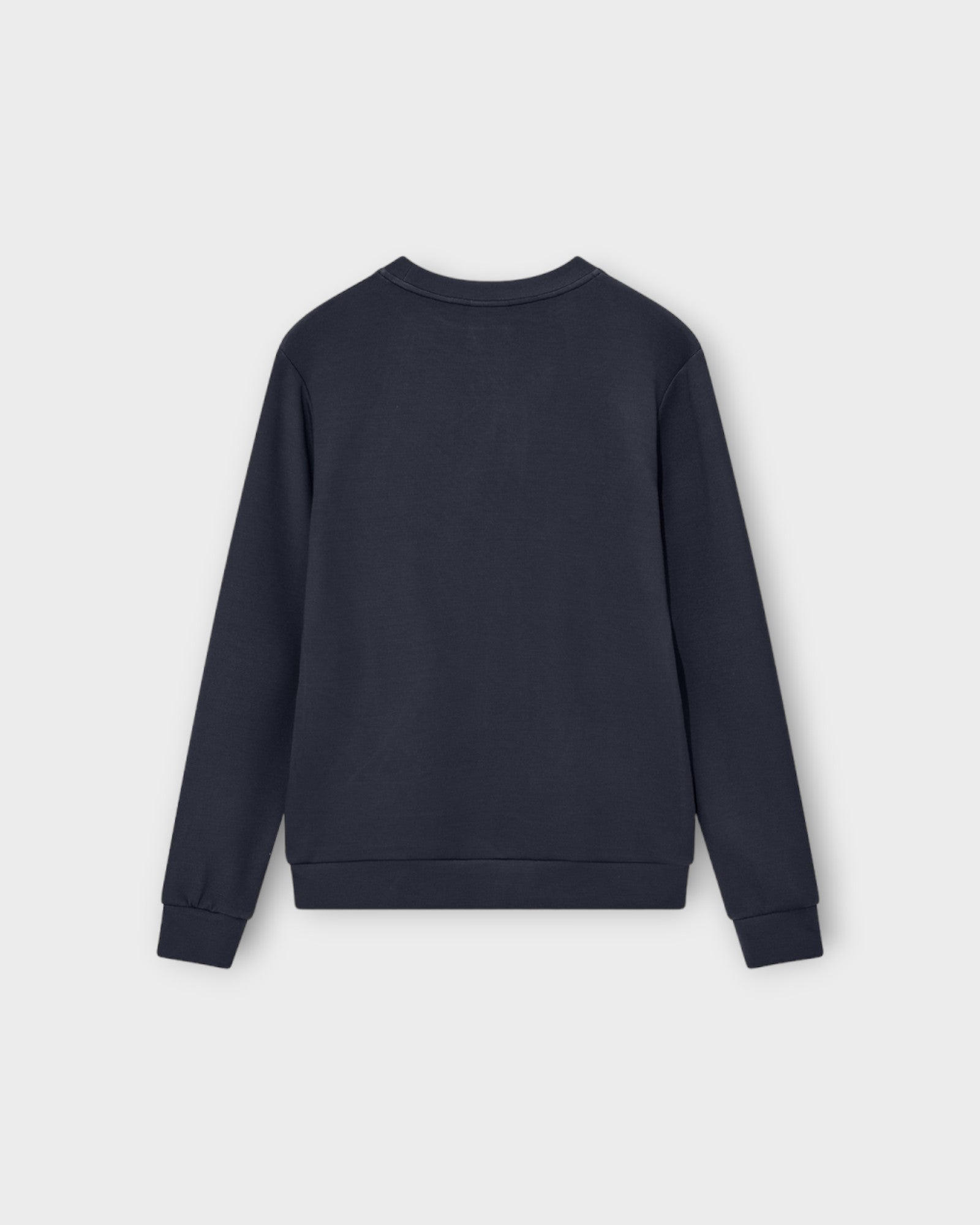 Abel Crew Neck Sweat Indigo Blue. Blå Mos Mosh Gallery Sweatshirt til mænd. Her set bagfra.