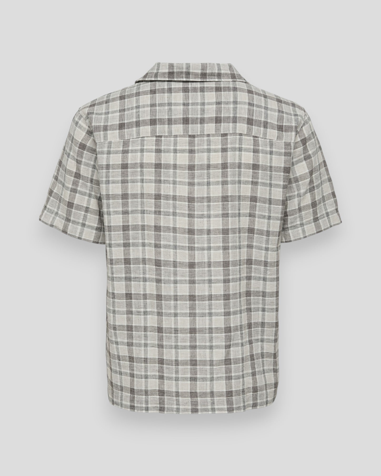 Mørkebrun og sort Caiden Life Check linen skjorte fra ONLY & SONS med blomstrede detaljer, langærmet og afslappet stil