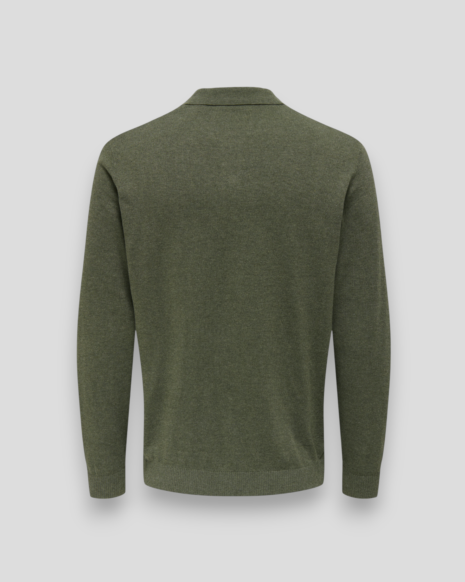 Loui Regular 12 LS Polo Knit - Castor Gray/Melange